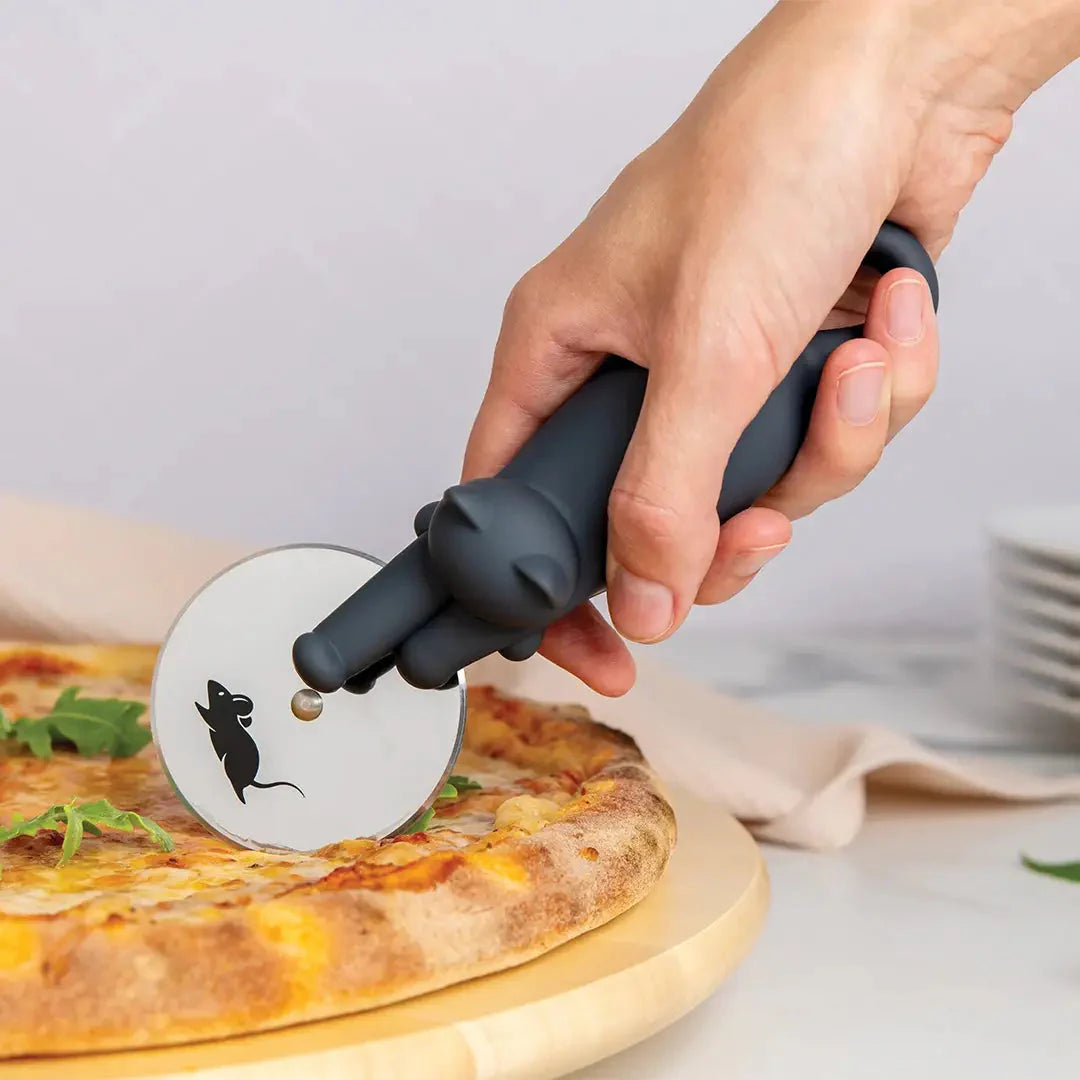 Kitty Cut Pizza Cutter Wheel | Black Cat Lovers Kitchen Utensils by The Bullish Store