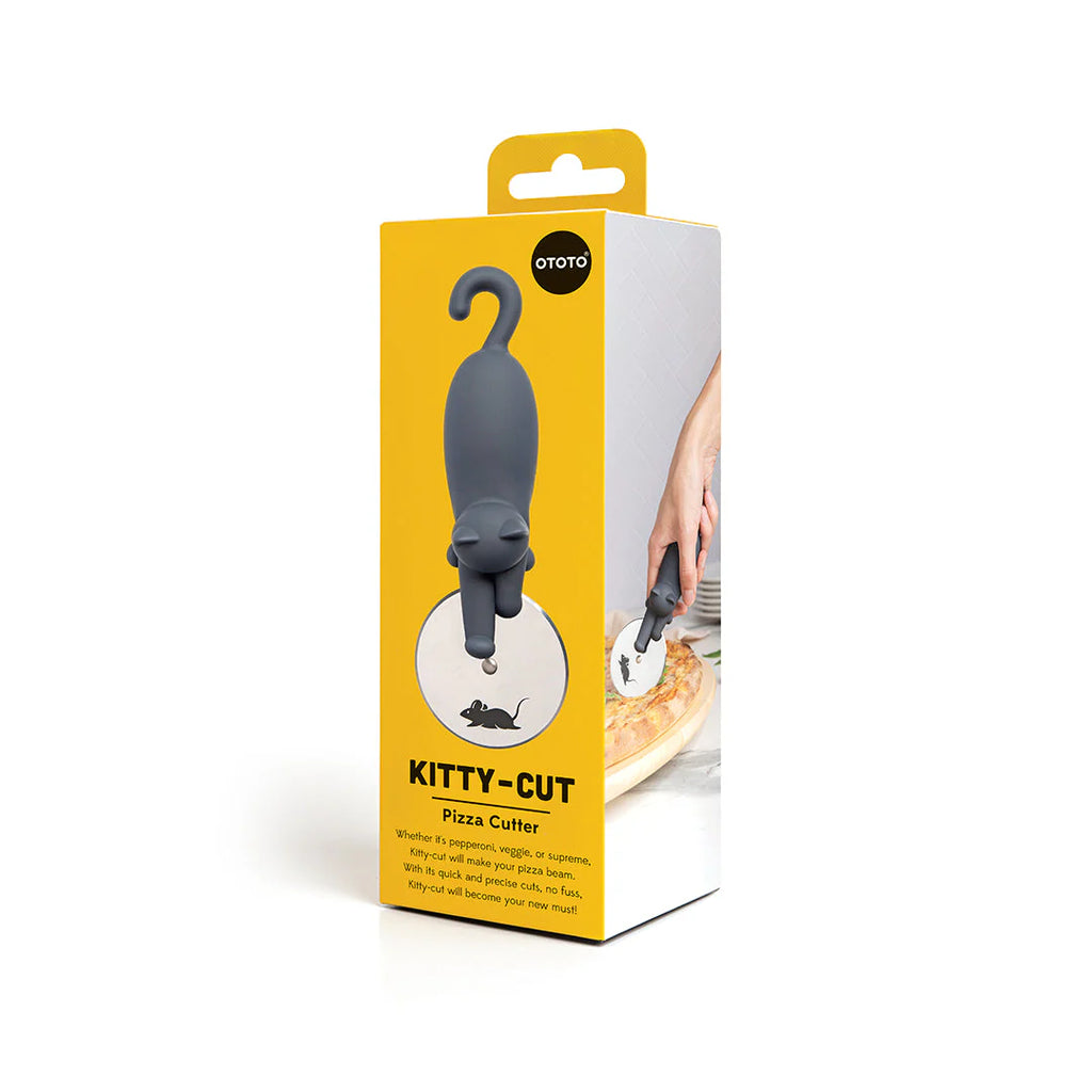 Kitty Cut Pizza Cutter Wheel | Black Cat Lovers Kitchen Utensils by The Bullish Store