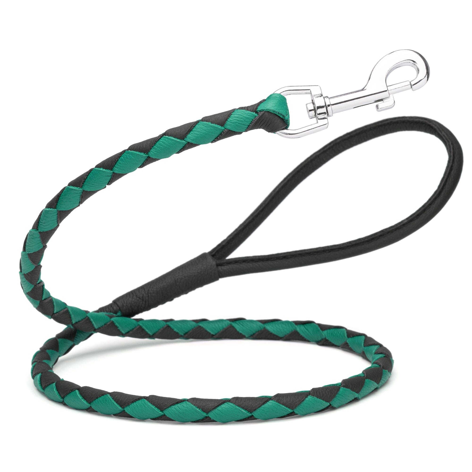 Soft Leather Dual-Color Braided Round Lead by Dogline