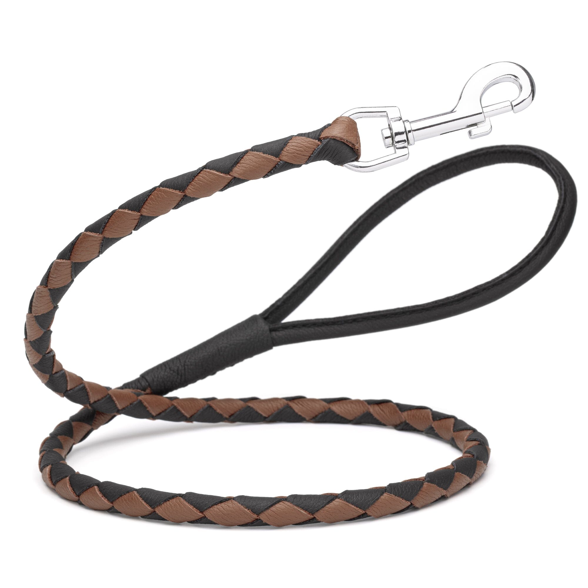 Soft Leather Dual-Color Braided Round Lead by Dogline