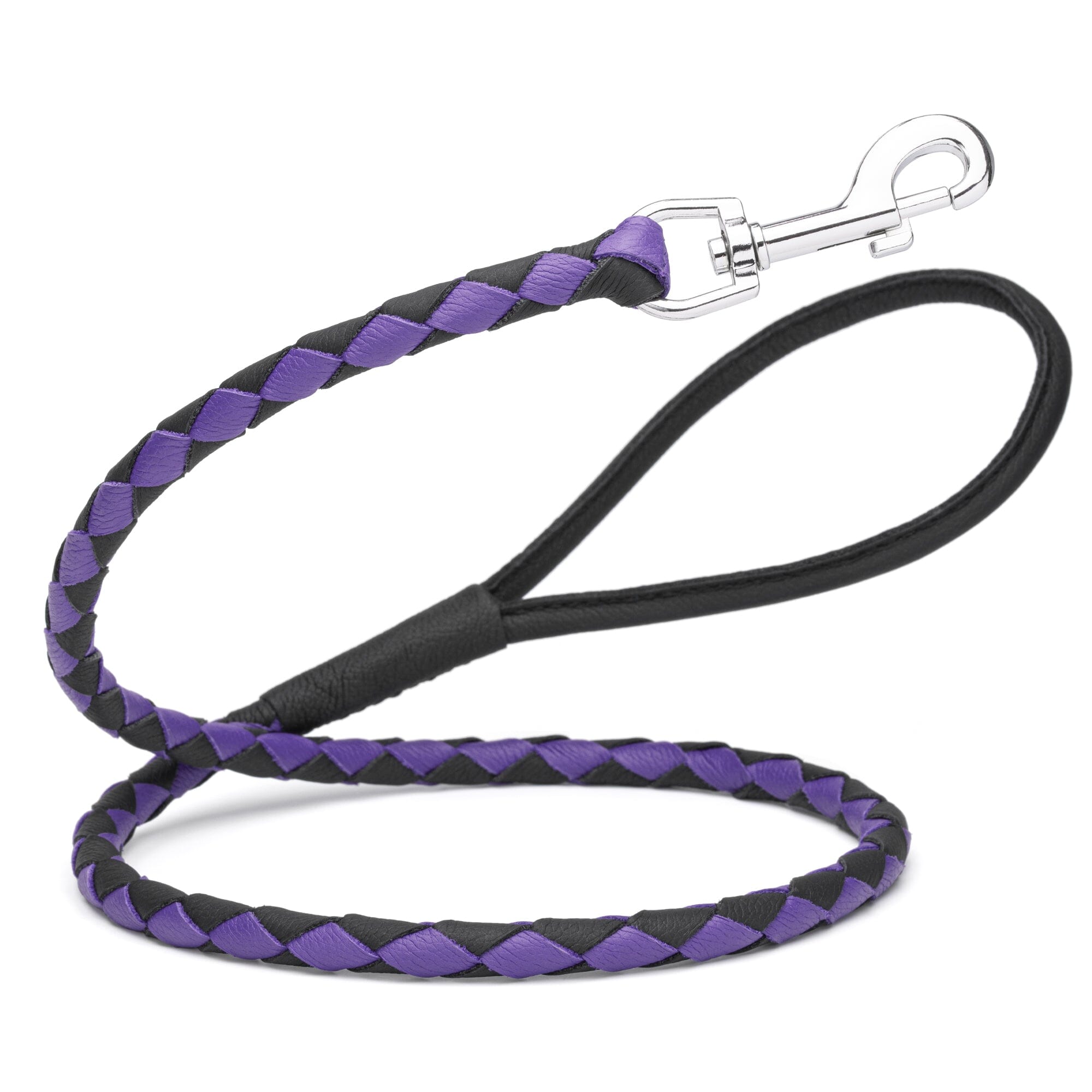 Soft Leather Dual-Color Braided Round Lead by Dogline
