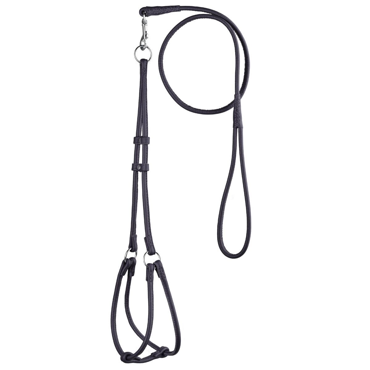 Soft Leather Round Step-In Dog Harness + Round Dog Lead by Dogline