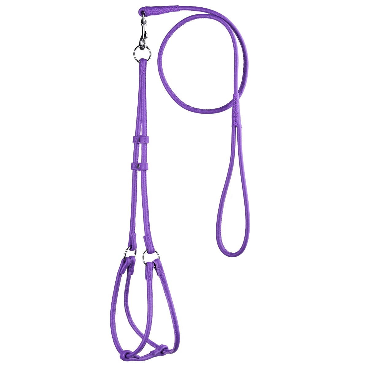 Soft Leather Round Step-In Dog Harness + Round Dog Lead by Dogline
