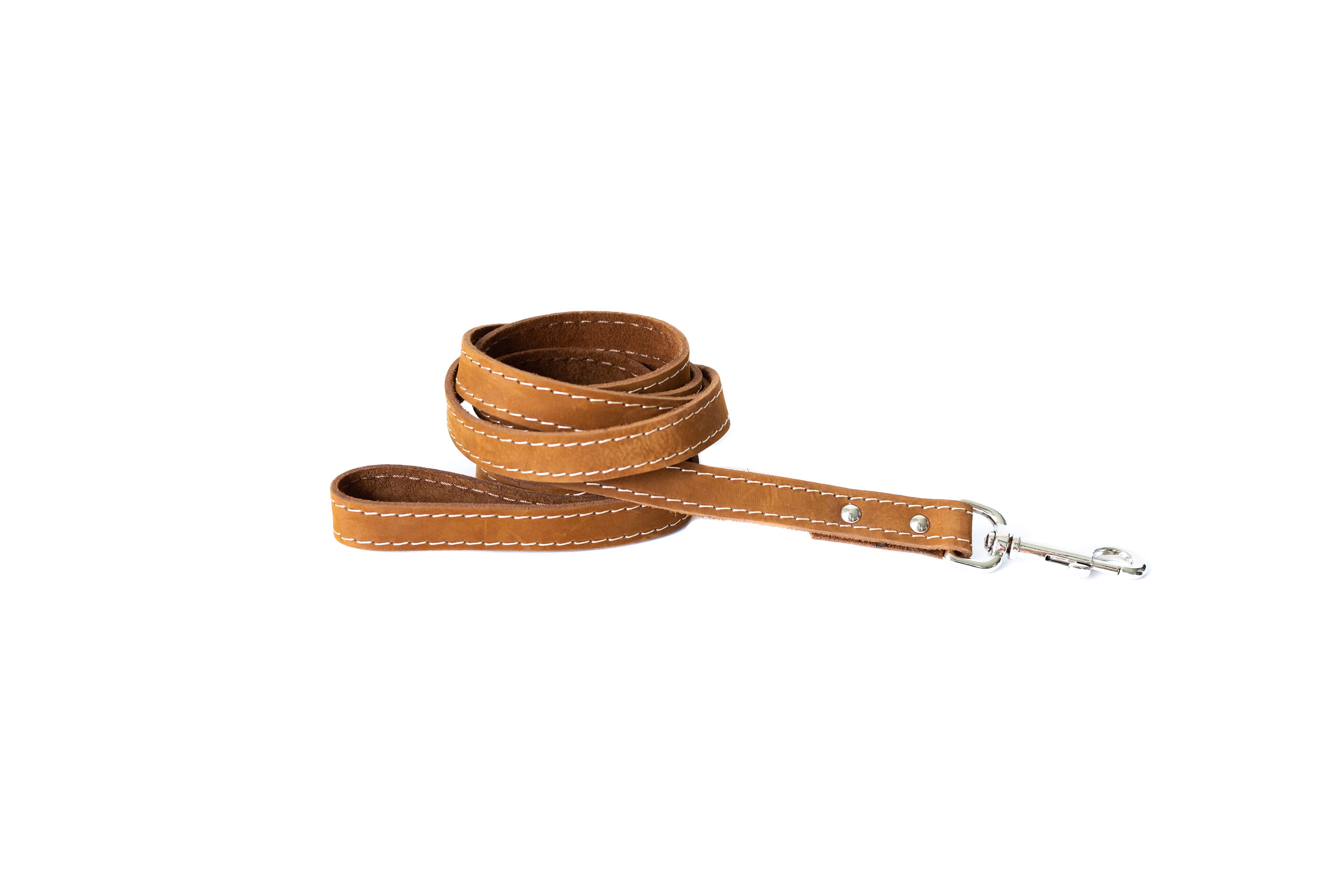 Traditional Earth Brown Leather Dog Leash by Euro-Dog Collars and Leads