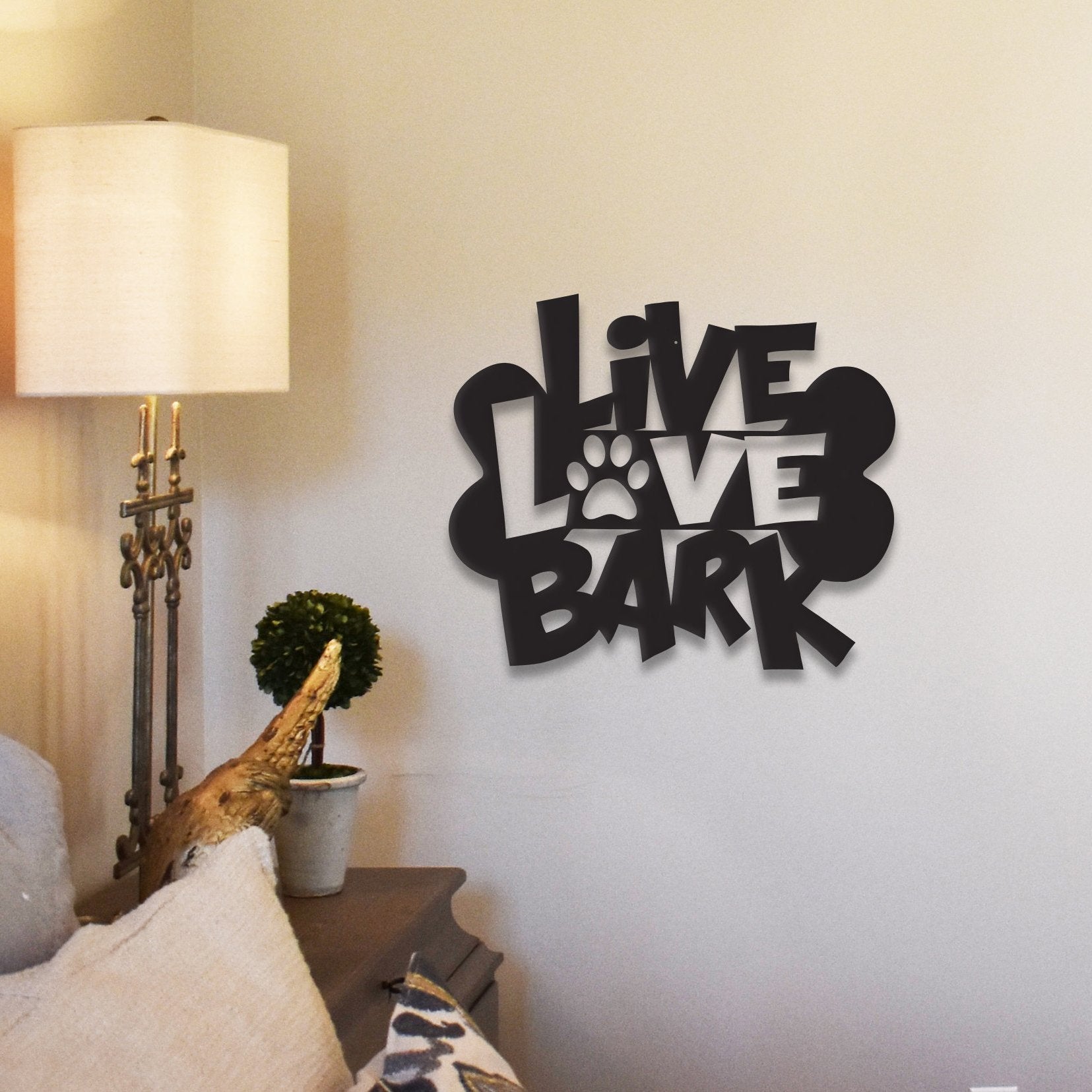 Live Love Bark - Metal Wall Art/Décor by Furr Baby Gifts