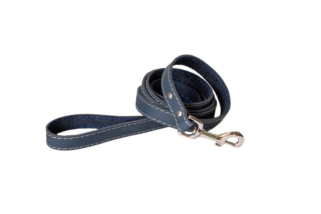 Pro Line Hunting Blue Jeans Leather Leash by Euro-Dog Collars and Leads