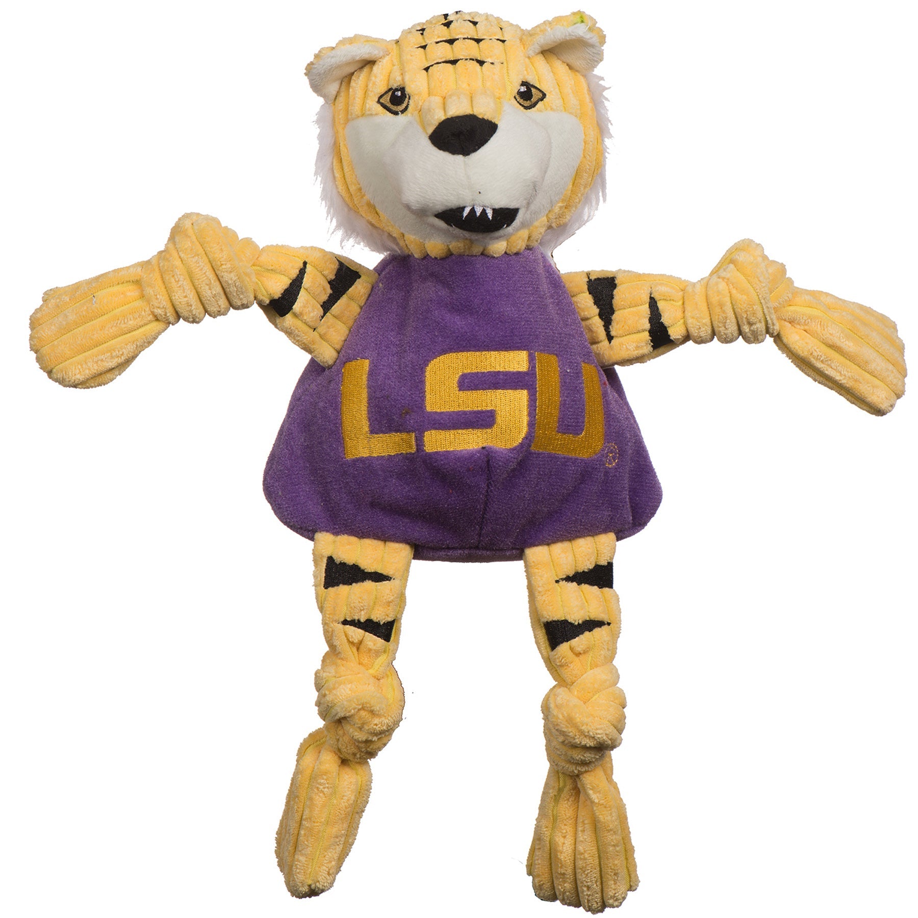 NCAA Louisiana State University, Mike the Tiger Knottie® Plush Dog Toy by HuggleHounds
