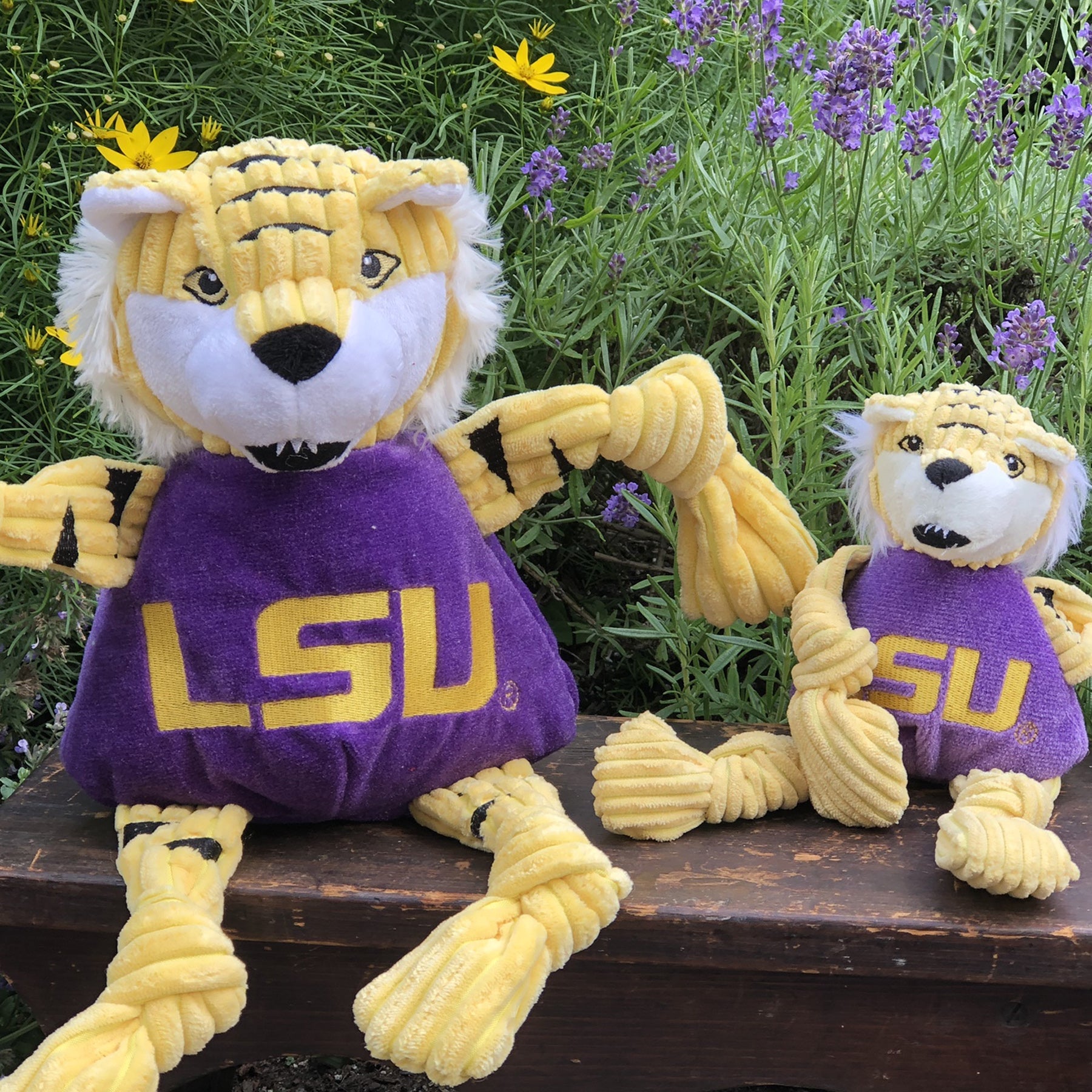 NCAA Louisiana State University, Mike the Tiger Knottie® Plush Dog Toy by HuggleHounds