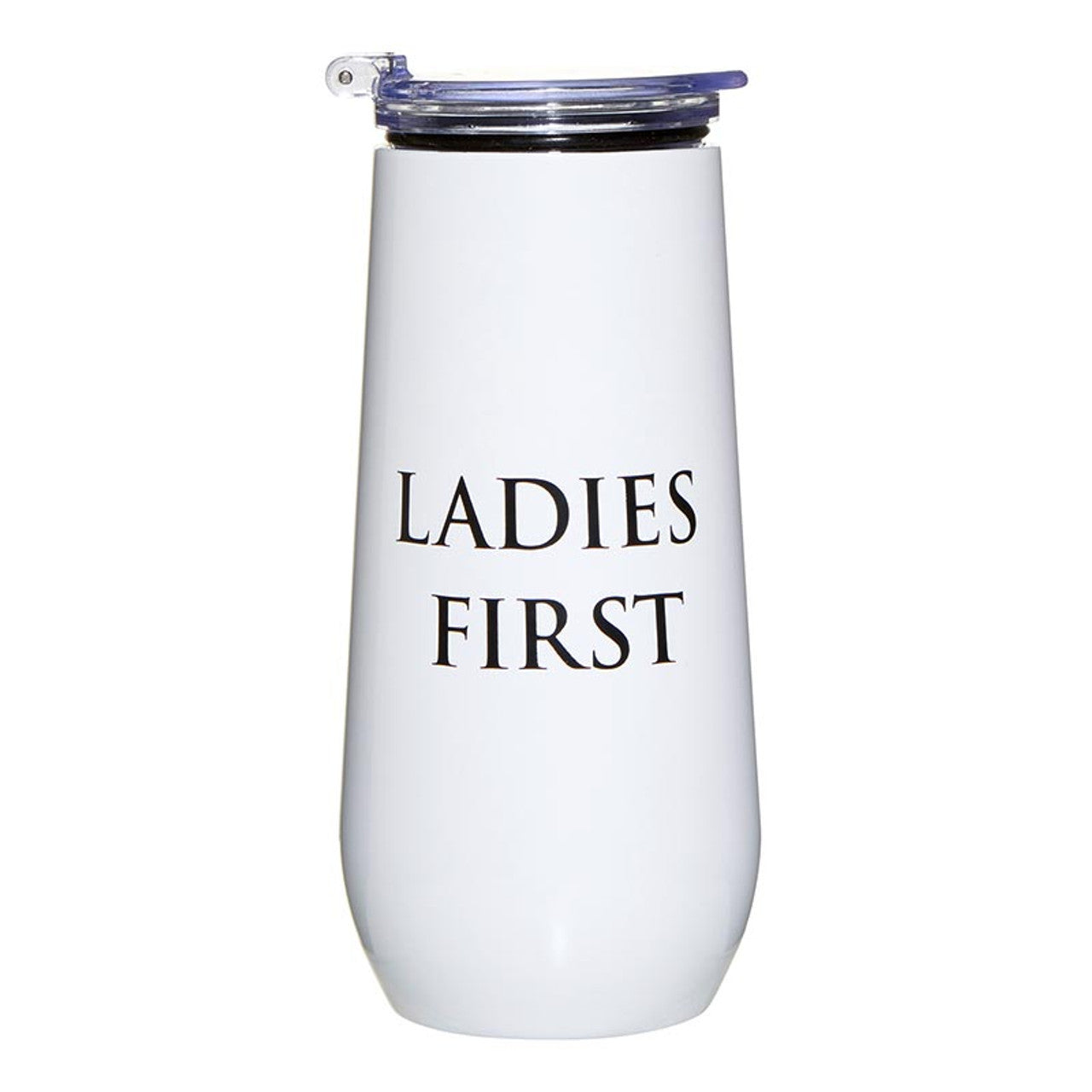 Ladies First Champagne Tumbler with Fliptop Lid | Stainless Steel Insulated Flute by The Bullish Store
