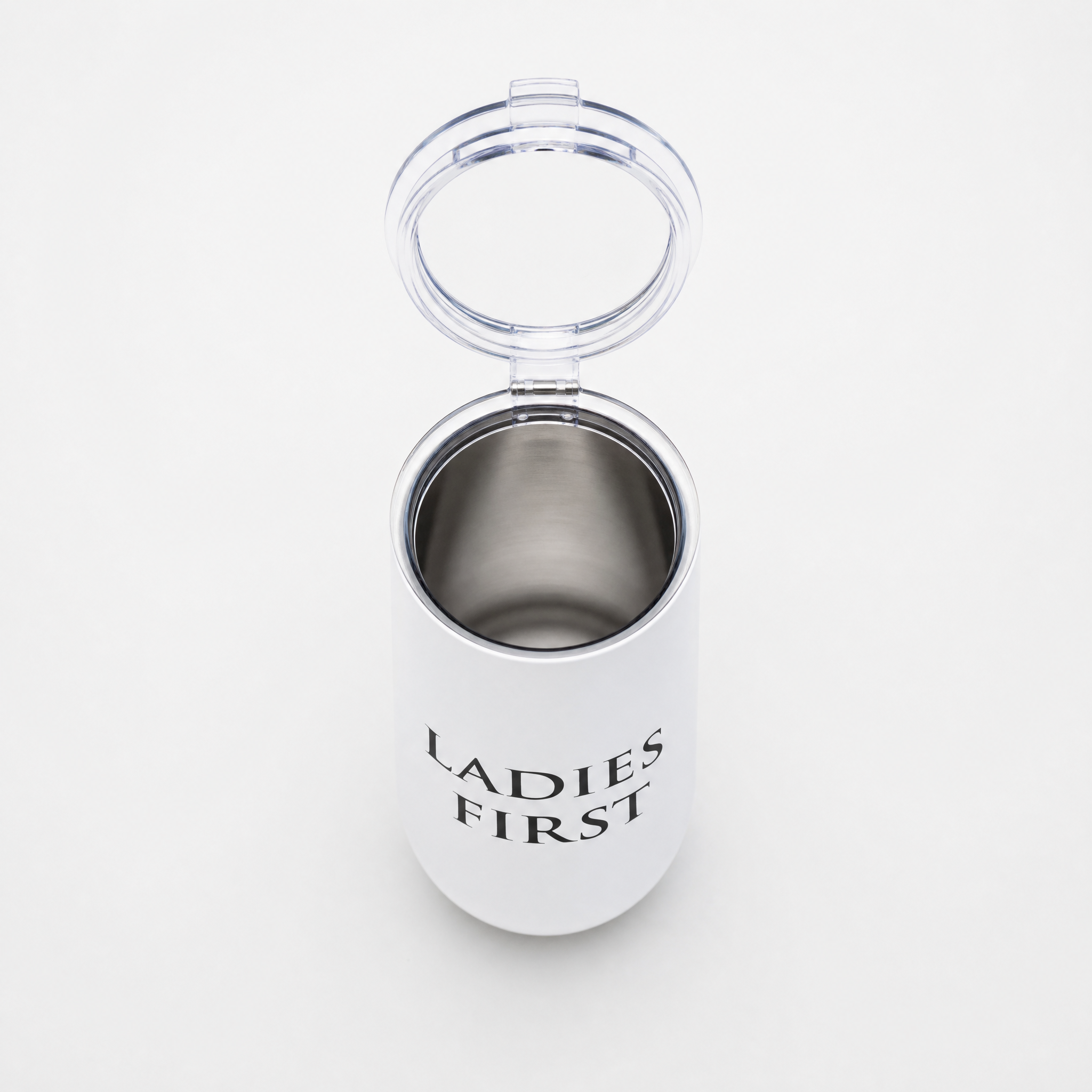 Ladies First Champagne Tumbler with Fliptop Lid | Stainless Steel Insulated Flute by The Bullish Store
