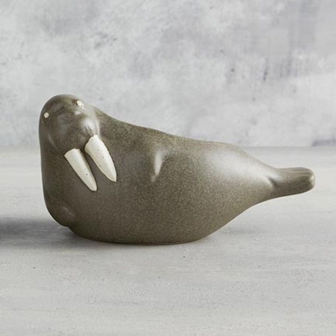 Large Laying Walrus Planter | Ceramic Aquatic Animal Design Pot | 8" x 6" by The Bullish Store