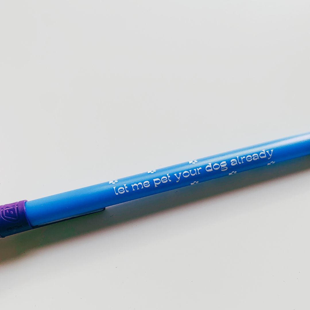 Let Me Pet Your Dog Already Ballpoint Pen in Blue | Gen Z Aesthetic Blue Ink by The Bullish Store