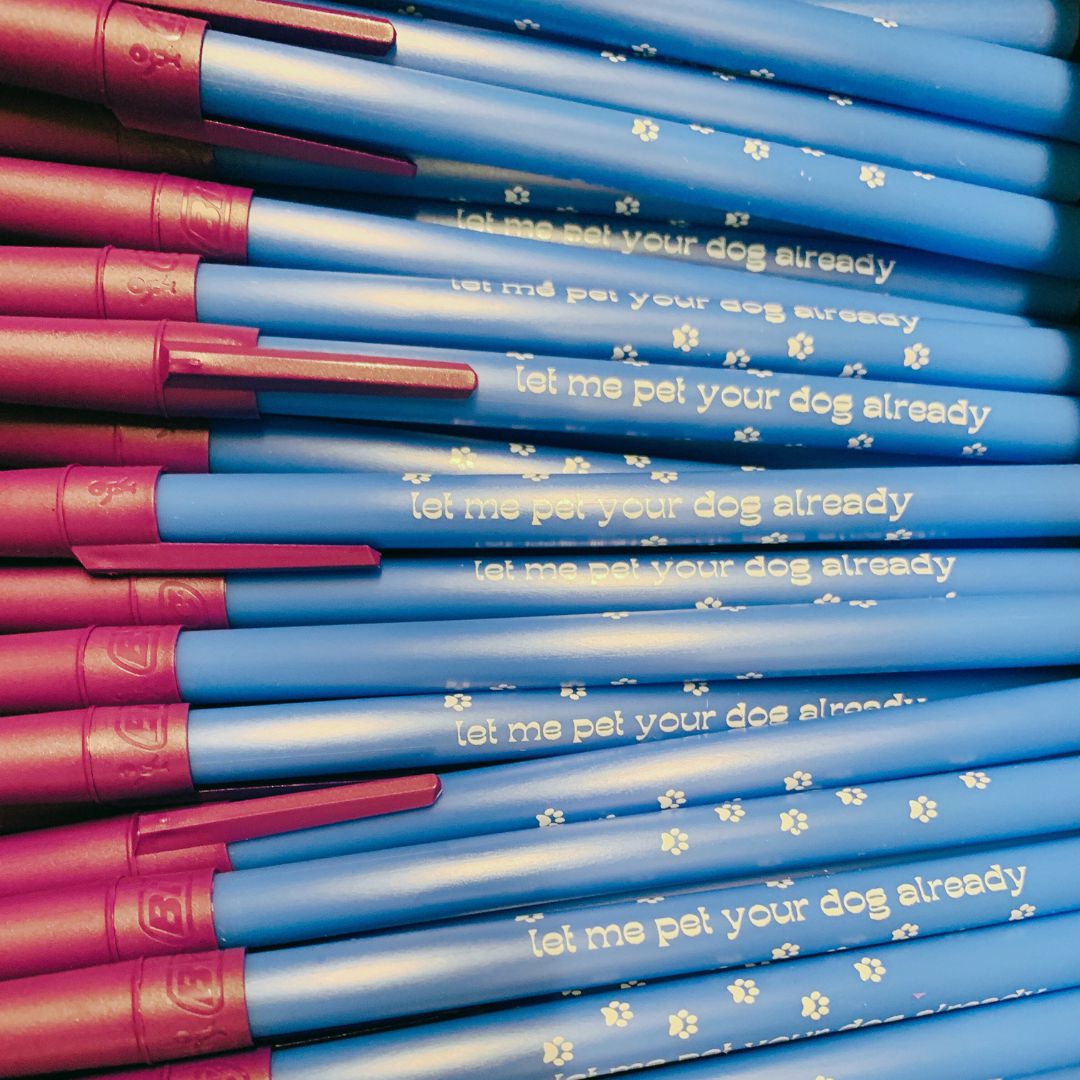 Let Me Pet Your Dog Already Ballpoint Pen in Blue | Gen Z Aesthetic Blue Ink by The Bullish Store