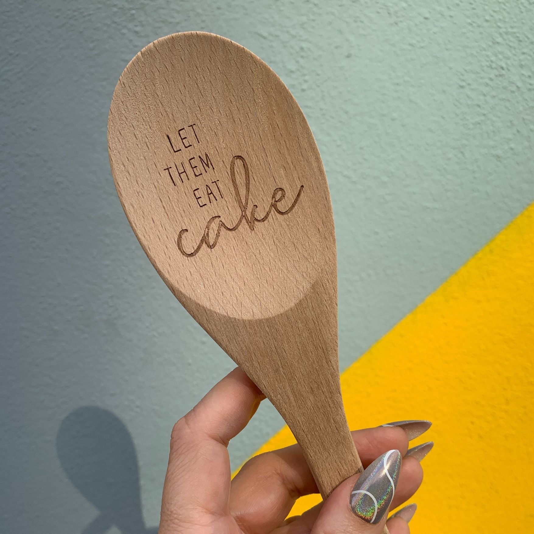 Let Them Eat Cake Marie Antoinette Inspired Cooking Spoon | Cute Wooden Spoon in Muslin Gift Bag by The Bullish Store