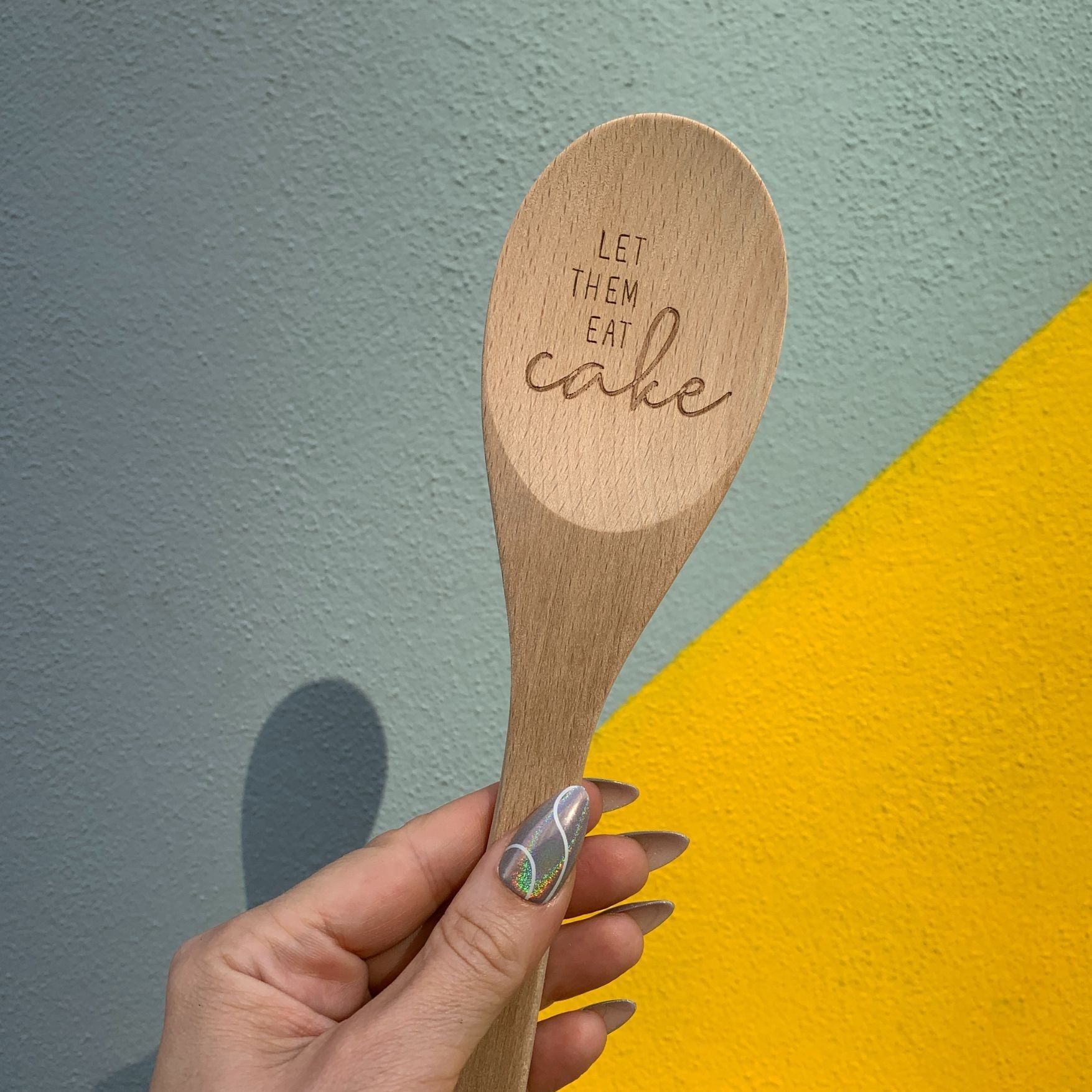 Let Them Eat Cake Marie Antoinette Inspired Cooking Spoon | Cute Wooden Spoon in Muslin Gift Bag by The Bullish Store