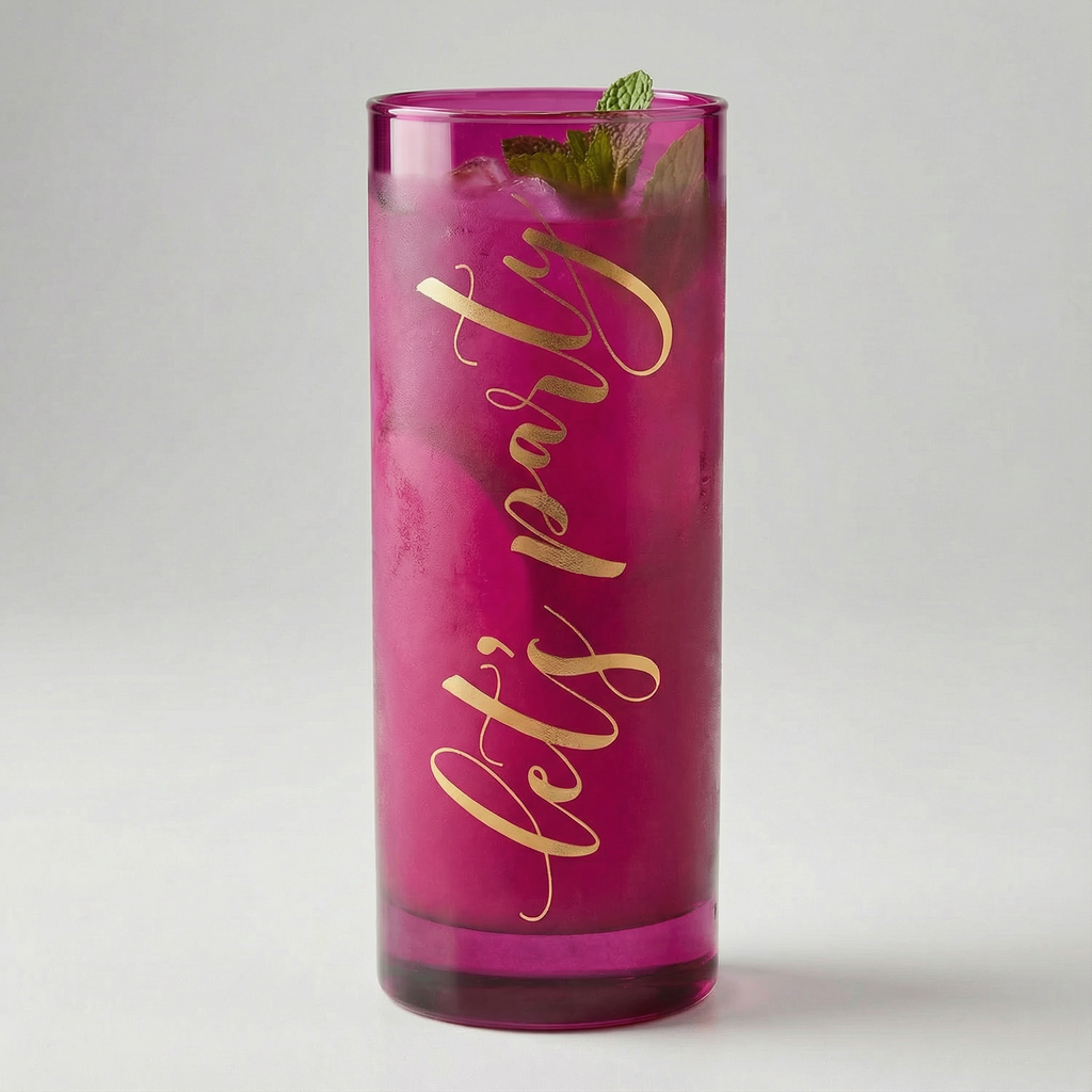 Let's Party Collins Cocktail Glass in Magenta | 17 oz. by The Bullish Store