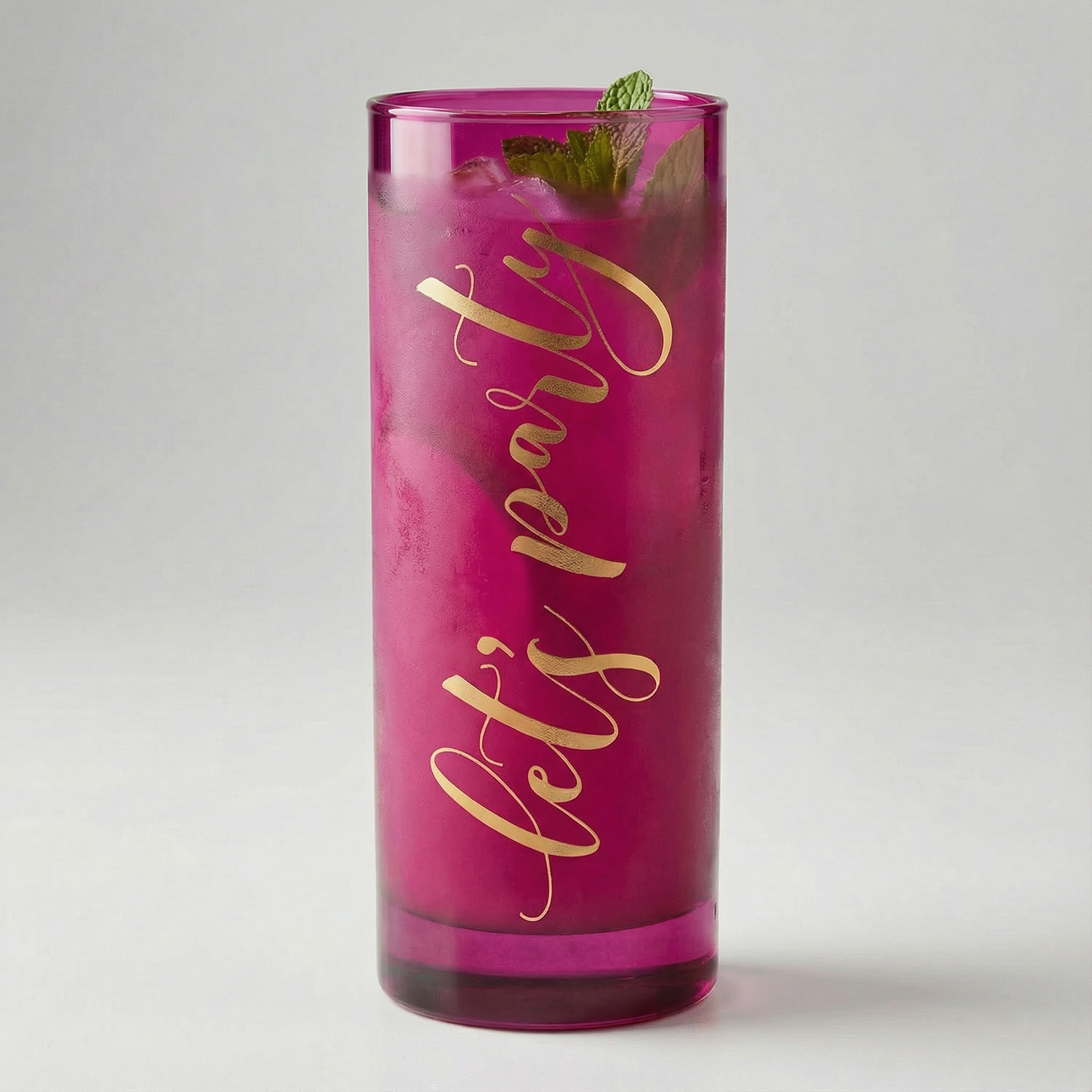 Let's Party Collins Cocktail Glass in Magenta | 17 oz. by The Bullish Store