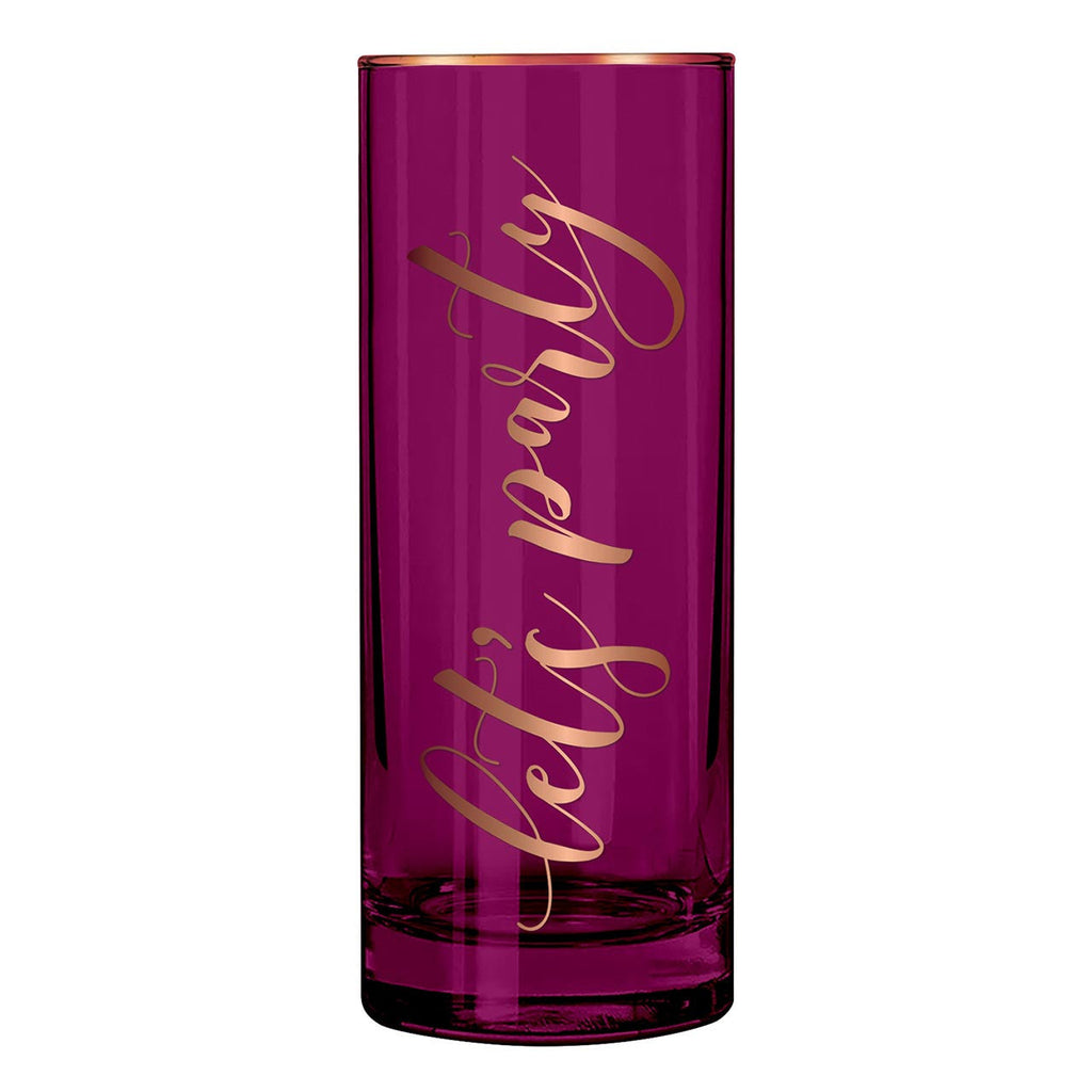 Let's Party Collins Cocktail Glass in Magenta | 17 oz. by The Bullish Store