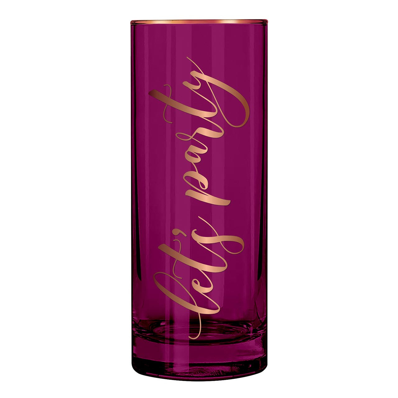 Let's Party Collins Cocktail Glass in Magenta | 17 oz. by The Bullish Store