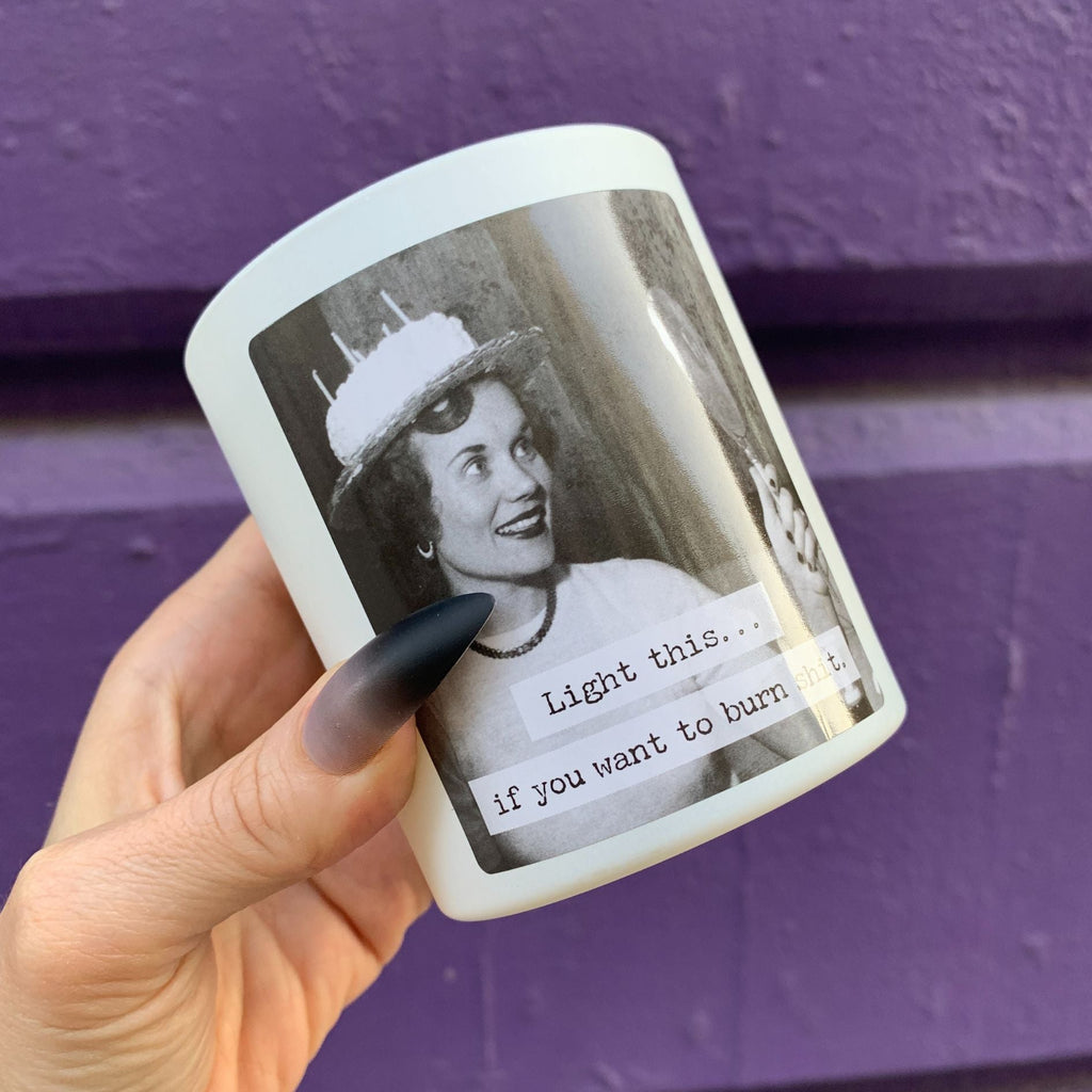 Light This Candle | Double Sided Vintage Photograph | Soy Wax Birthday Cake Scent by The Bullish Store