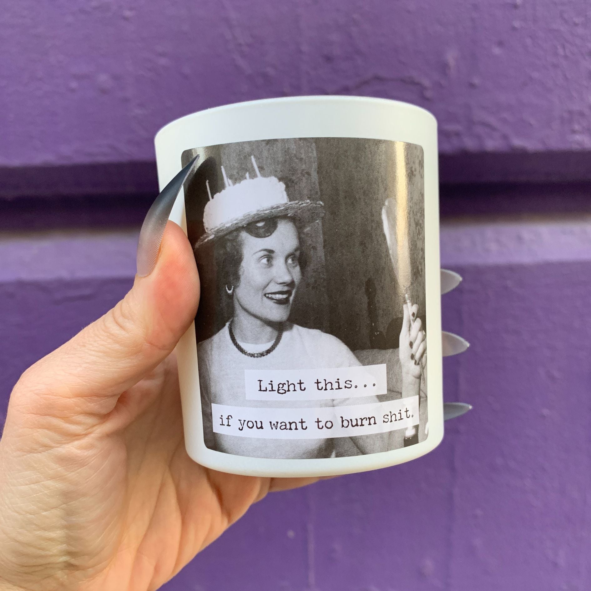 Light This Candle | Double Sided Vintage Photograph | Soy Wax Birthday Cake Scent by The Bullish Store