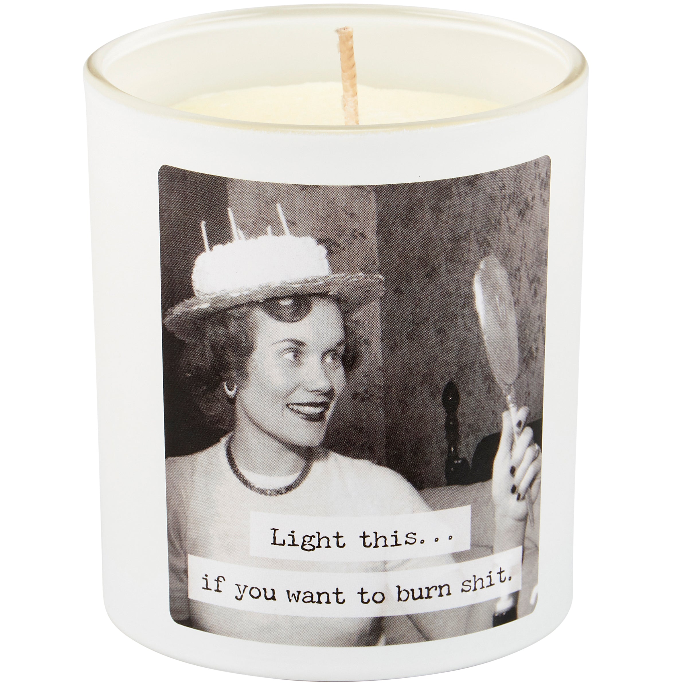 Light This Candle | Double Sided Vintage Photograph | Soy Wax Birthday Cake Scent by The Bullish Store