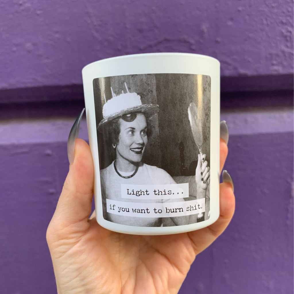 Light This Candle | Double Sided Vintage Photograph | Soy Wax Birthday Cake Scent by The Bullish Store