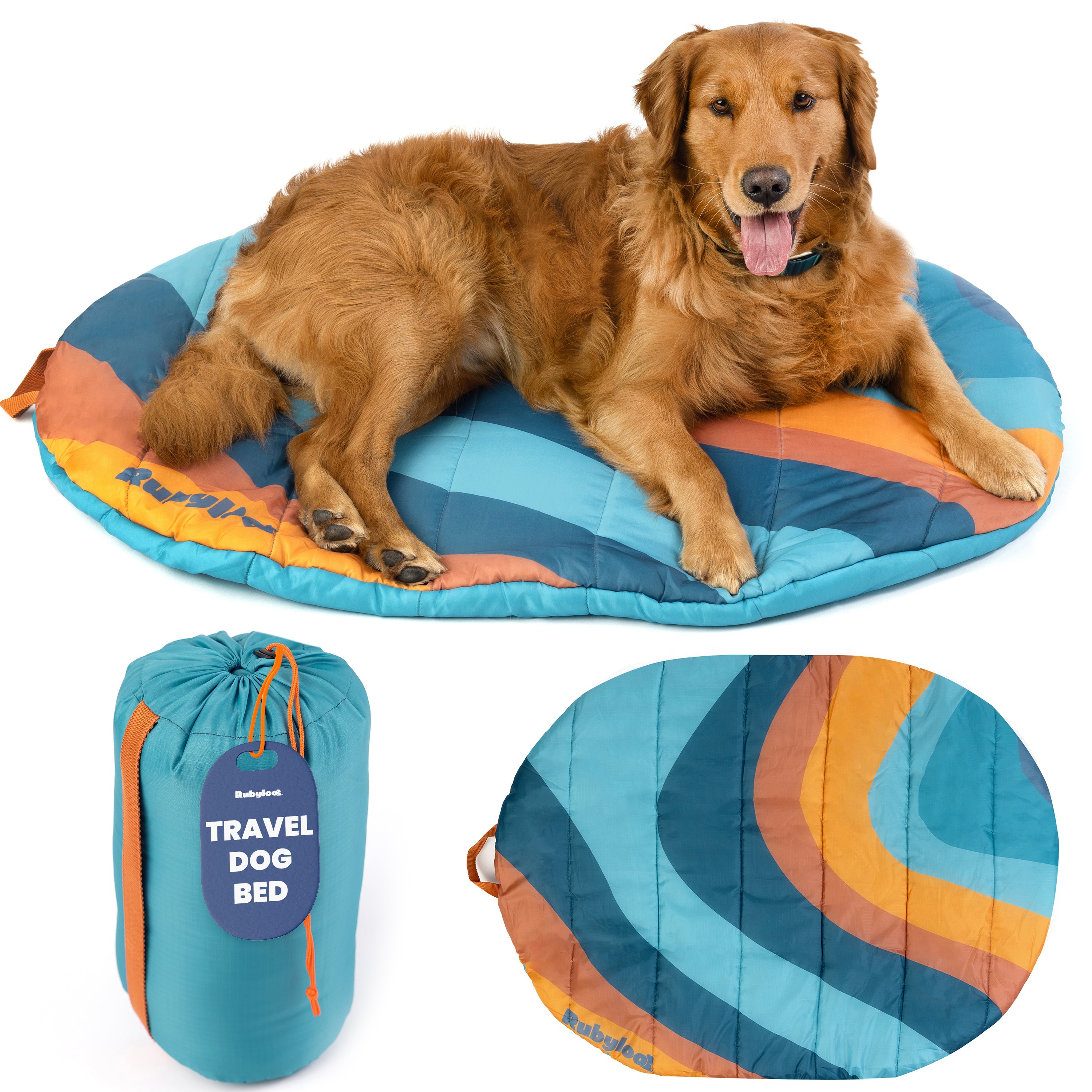 Travel Dog Bed - Foldable & Packable for Travel, Road Trip, Camping by Rubyloo