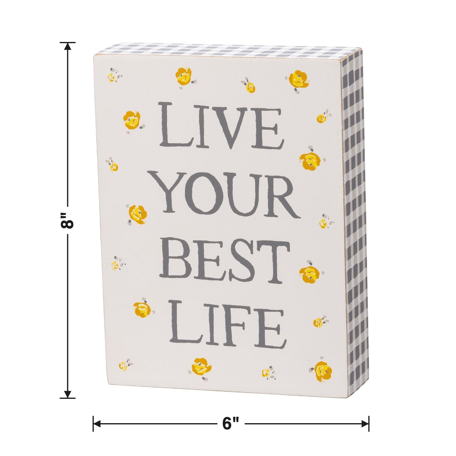 Live Your Best Life Watercolor Box Sign | Motivational Quote Wooden Sign Decor Display | 6" x 8" by The Bullish Store