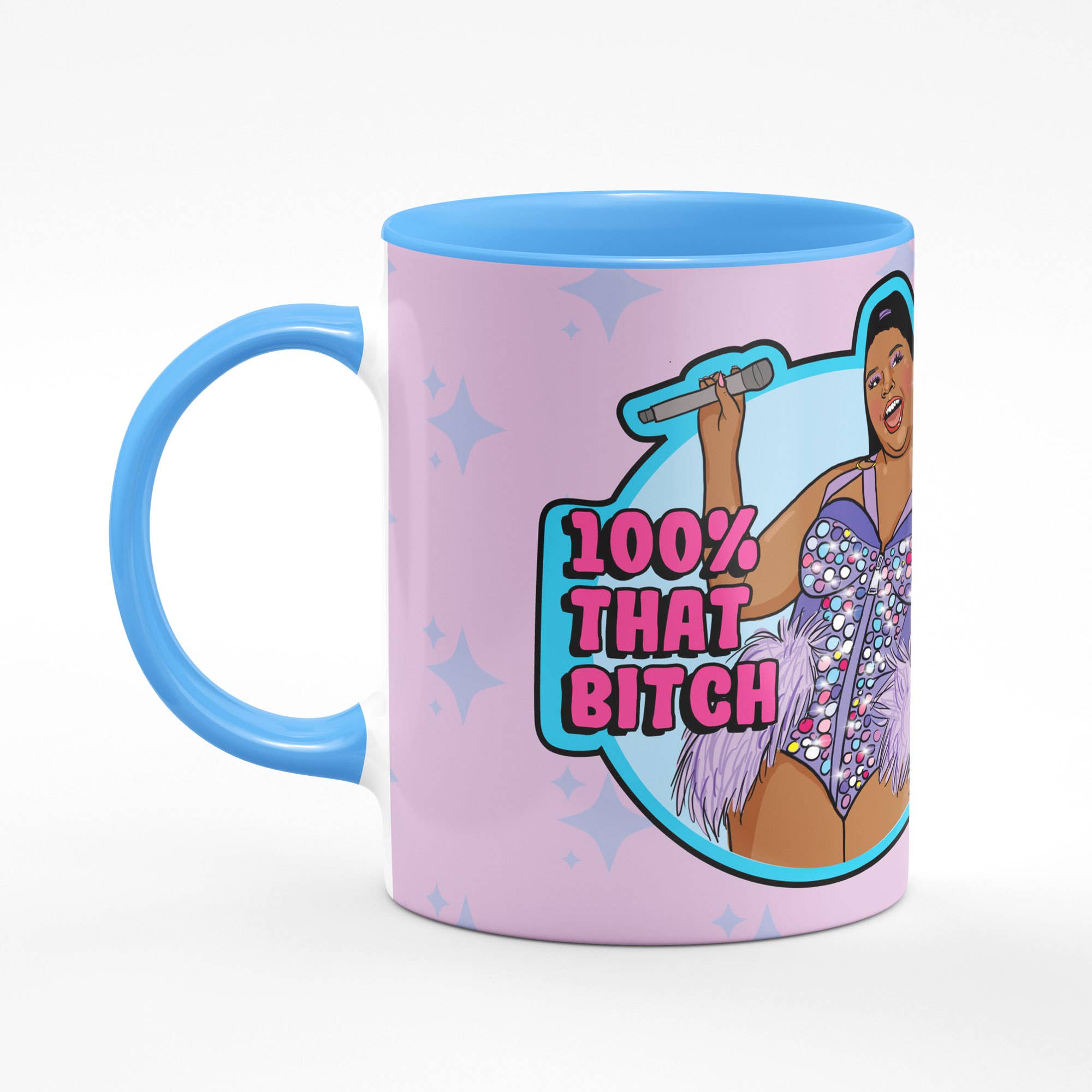Lizzo Blue Mug | Ceramic Tea Coffee Cup | 11oz by The Bullish Store