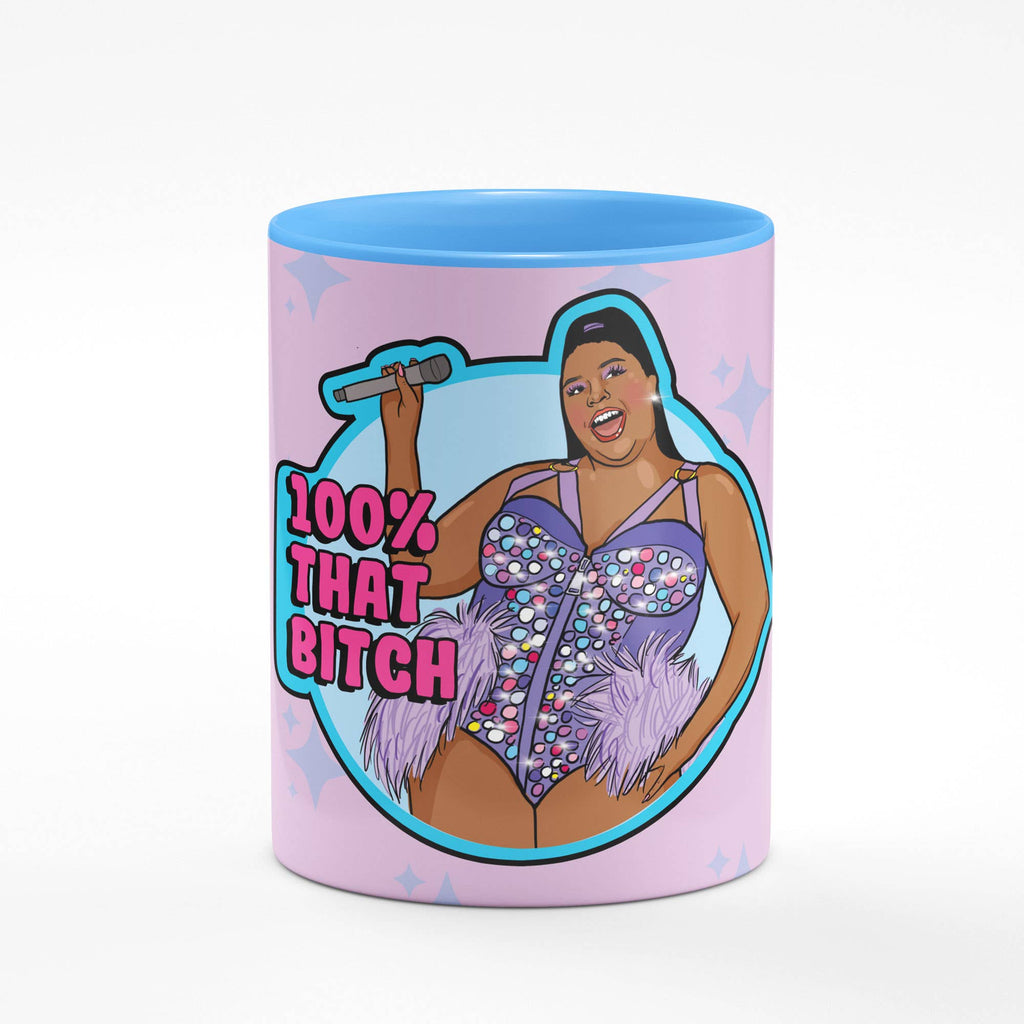 Lizzo Blue Mug | Ceramic Tea Coffee Cup | 11oz by The Bullish Store