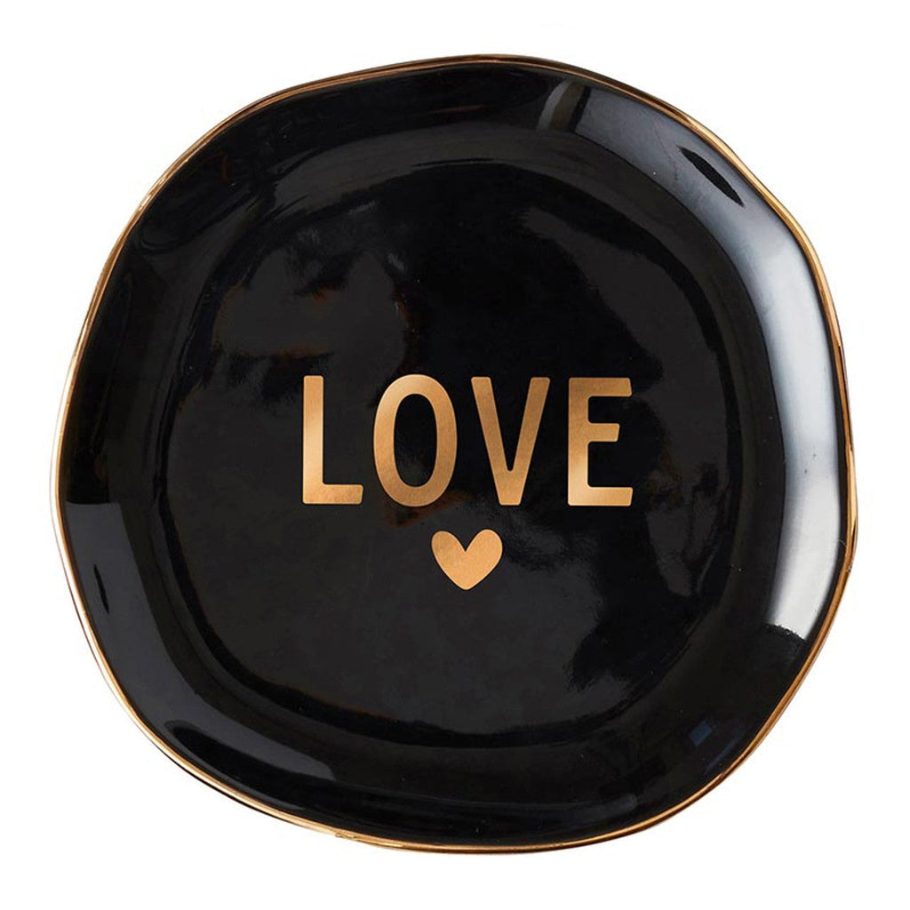 Love Black Ceramic Tray with Makeup Sponge Gift Set | Cosmetic Giftable Beauty Tools Set by The Bullish Store