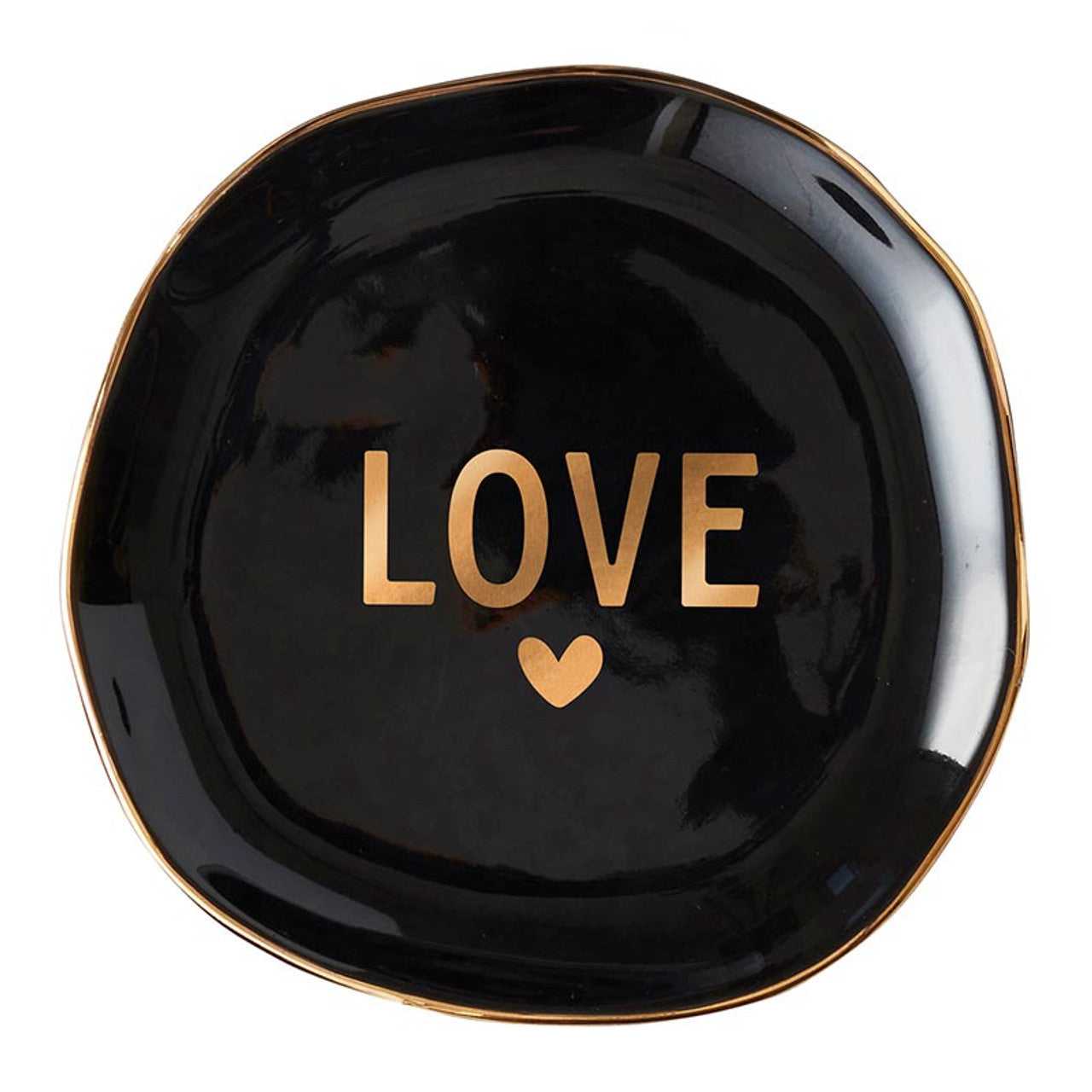 Love Black Ceramic Tray with Makeup Sponge Gift Set | Cosmetic Giftable Beauty Tools Set by The Bullish Store