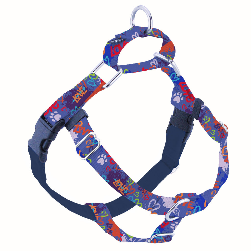 Love Graffiti Blue Freedom No-Pull Dog Harness – Earthstyle by 2 Hounds Design