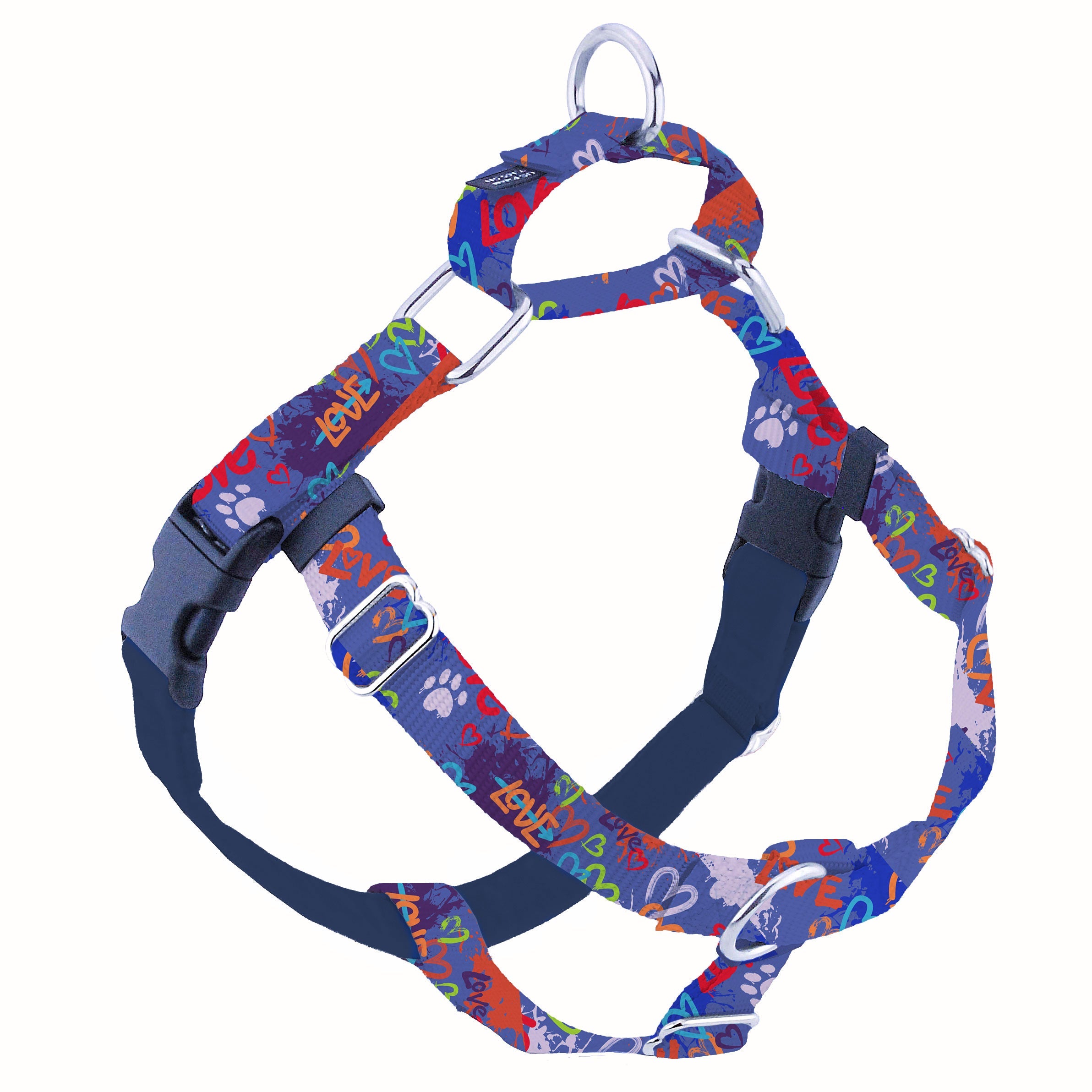 Love Graffiti Blue Freedom No-Pull Dog Harness – Earthstyle by 2 Hounds Design