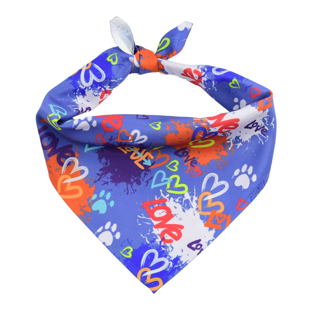 Love Graffiti Blue Dog Bandana by 2 Hounds Design
