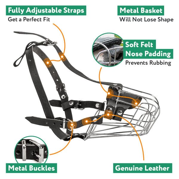 Viper Delta Metal Wire Basket Dog Muzzle by Dogline