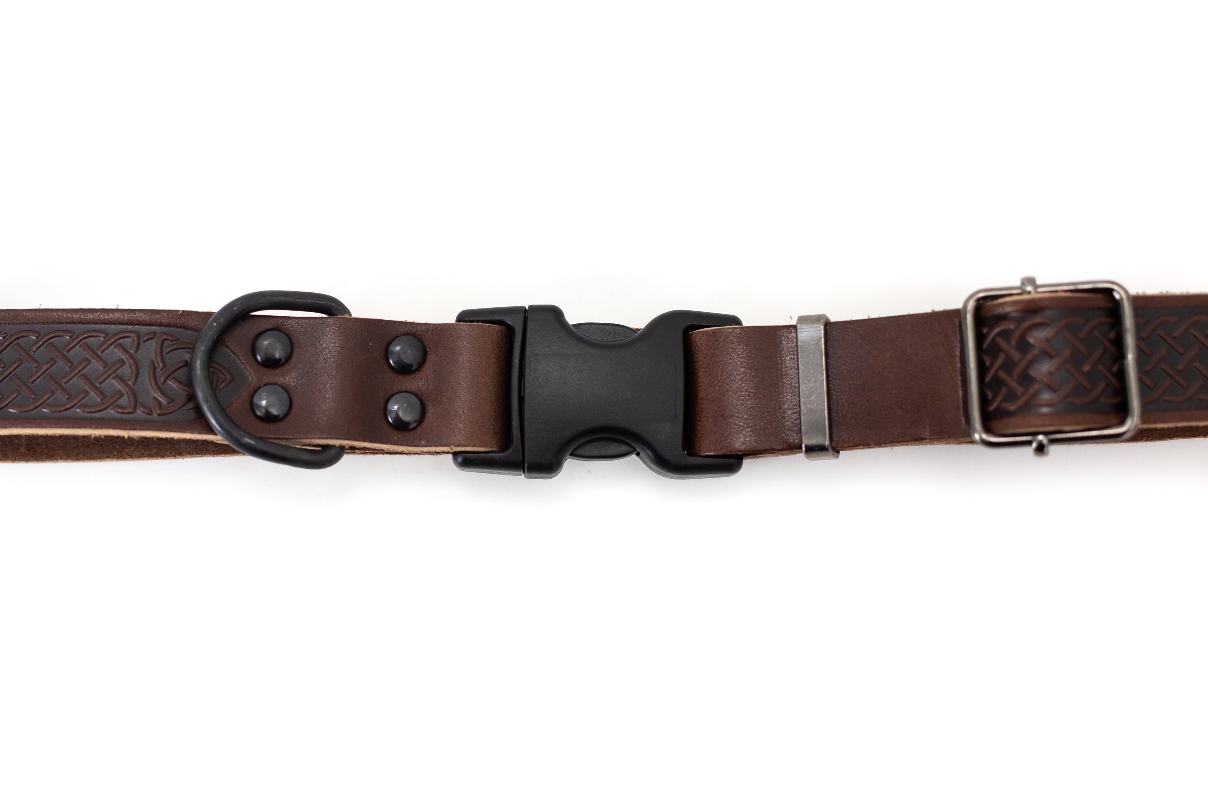 Celtic Sport Chocolate Leather Dog Collar by Euro-Dog Collars and Leads