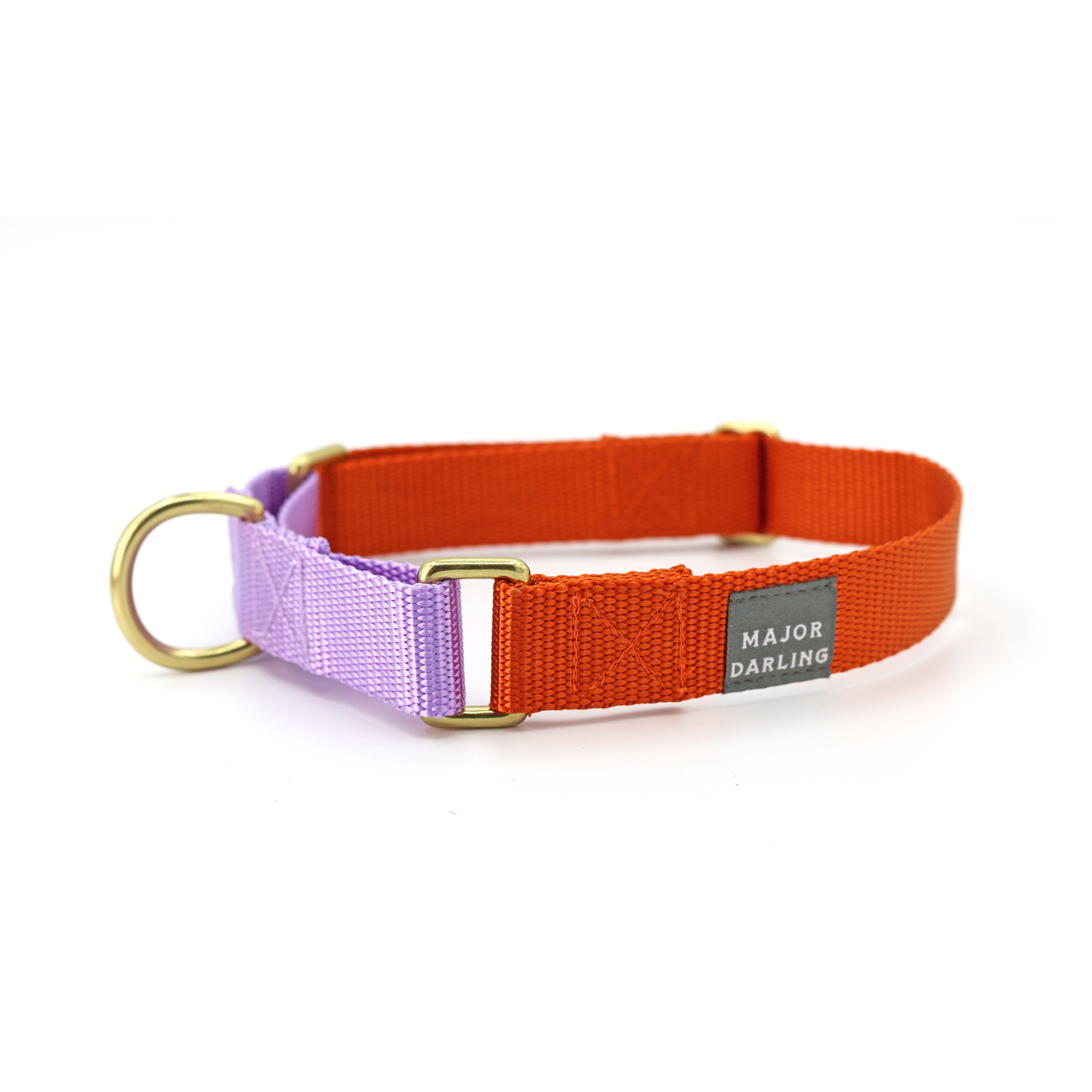 martingale collar / orange + lilac by Major Darling