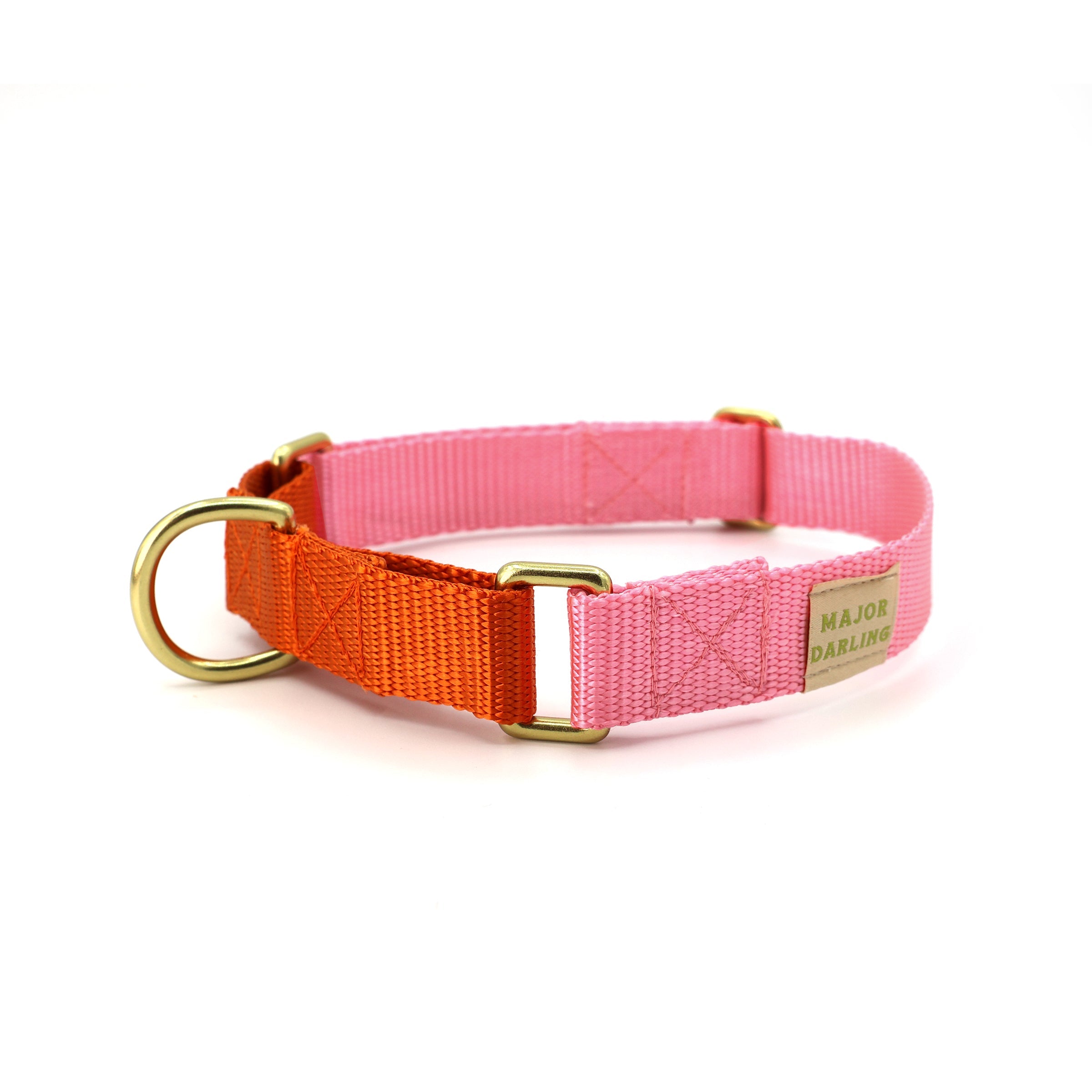 martingale collar / pink + orange by Major Darling