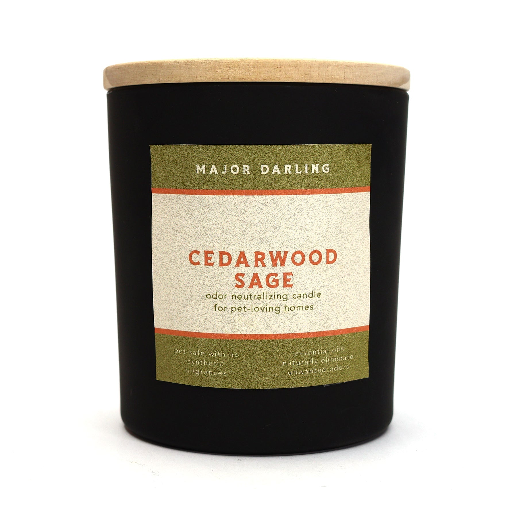 cedarwood sage odor neutralizing candle by Major Darling