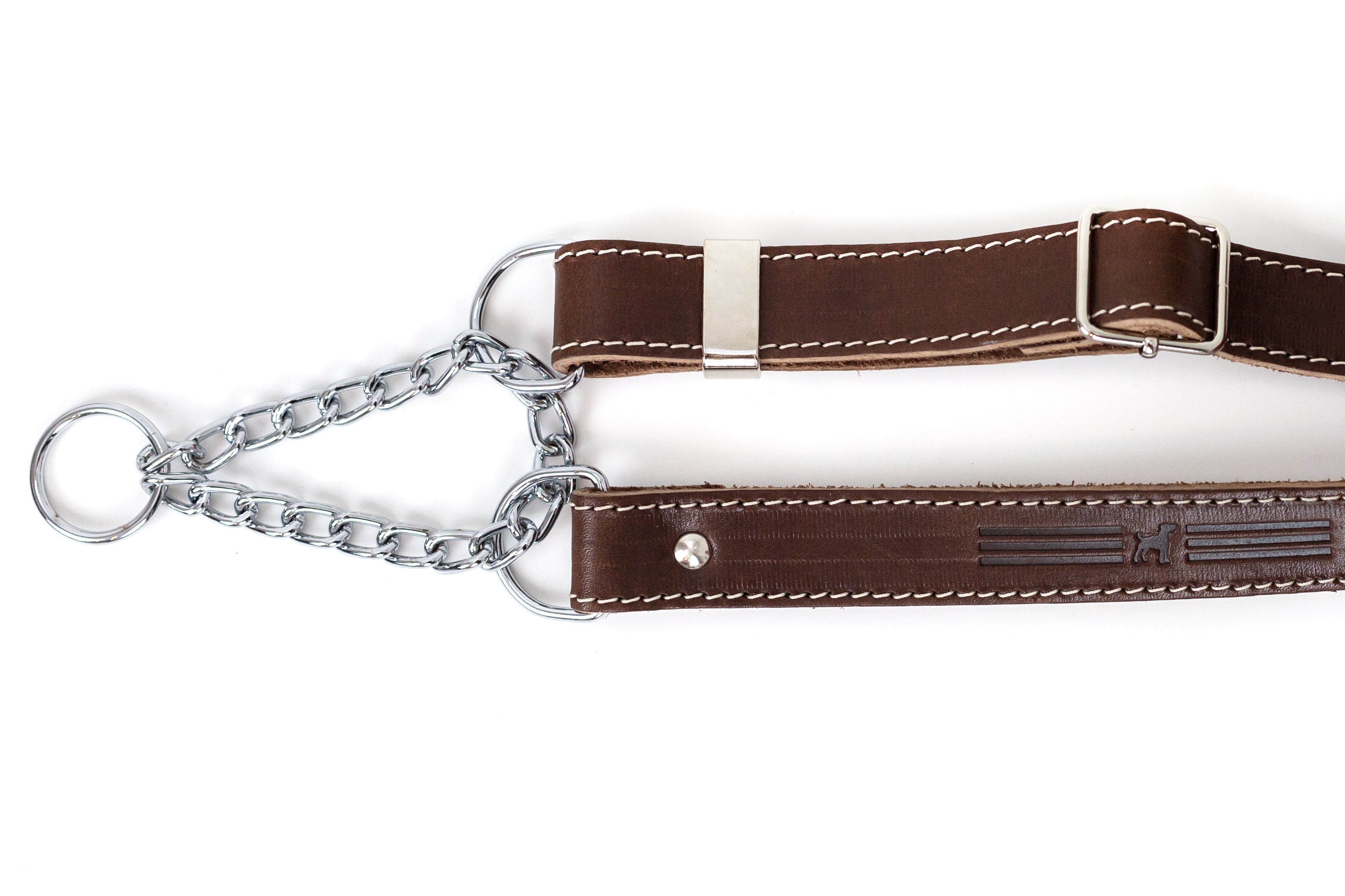 Martingale Chocolate Leather Dog Collar by Euro-Dog Collars and Leads