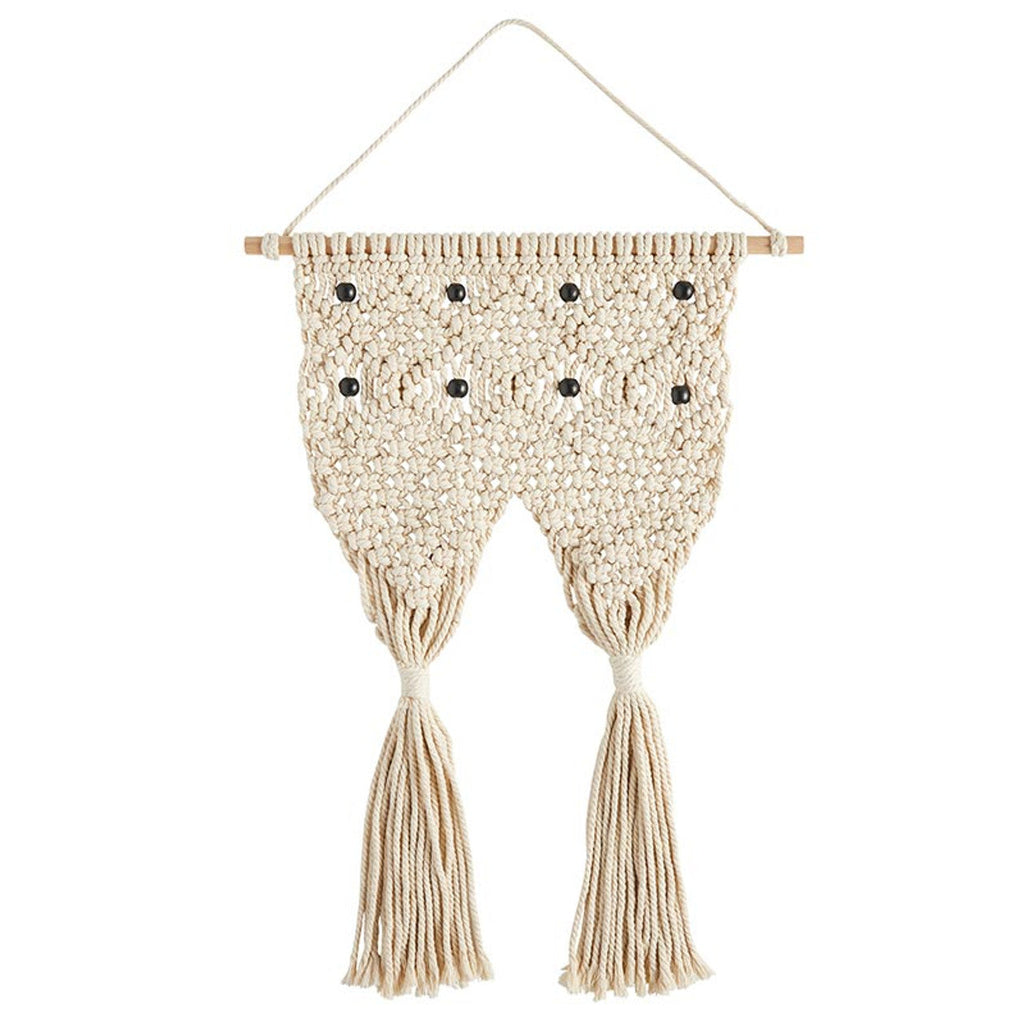 Macrame Two Pocket Plant Holder | Hanging Wall Flower Plant Hanger | 31" x 17" by The Bullish Store