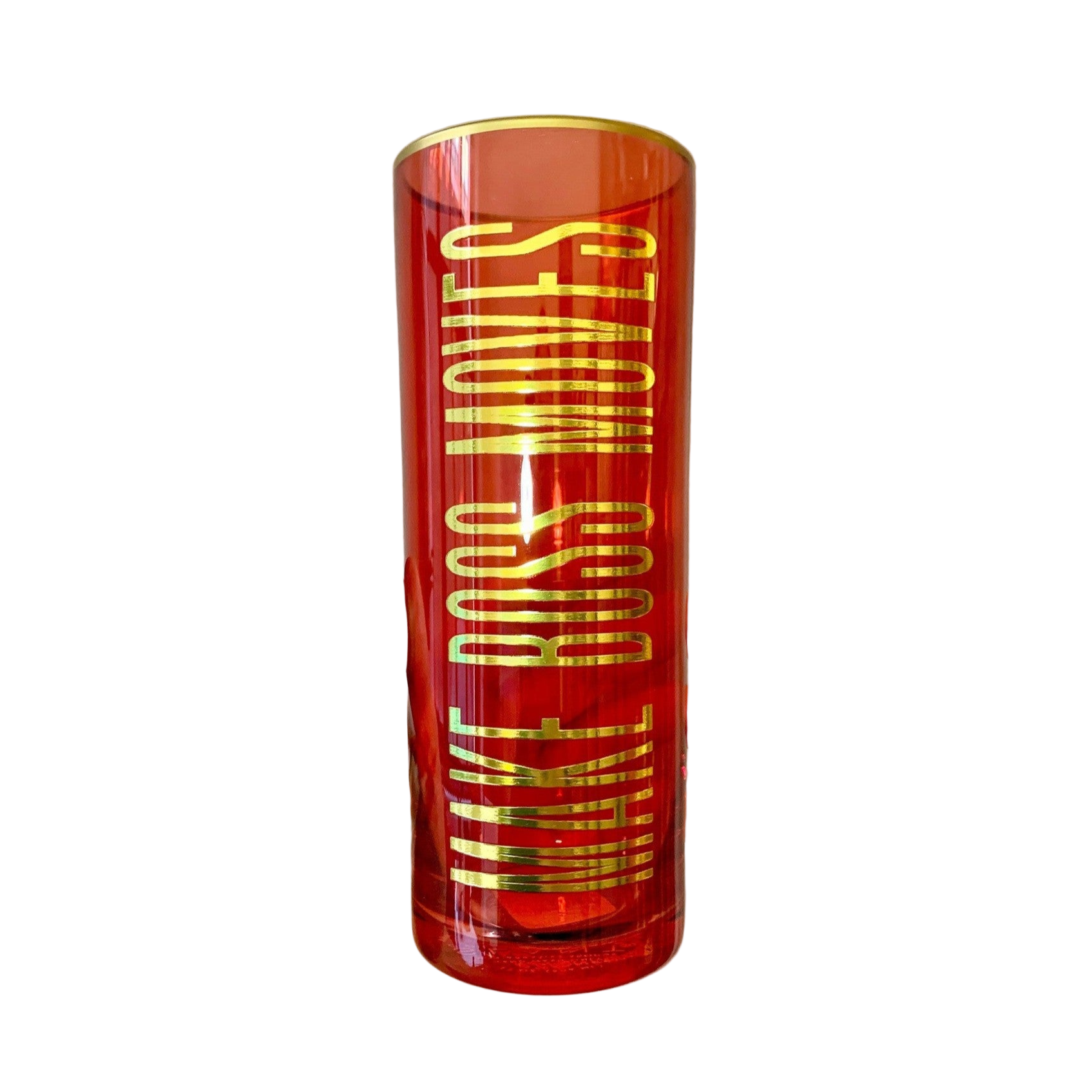 Make Boss Moves Collins Glass in Coral and Gold by The Bullish Store