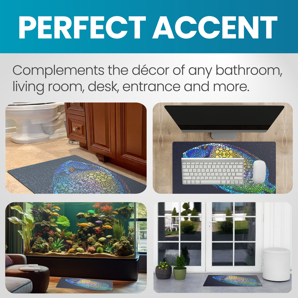 Flipper Aquarium Mat with Tang Artwork by Flipper Aquarium Products