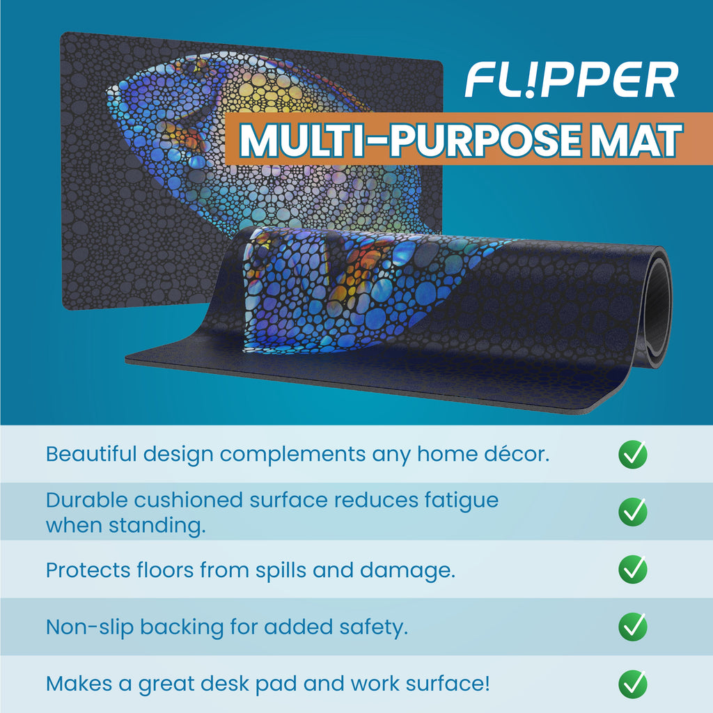 Flipper Aquarium Mat with Tang Artwork by Flipper Aquarium Products