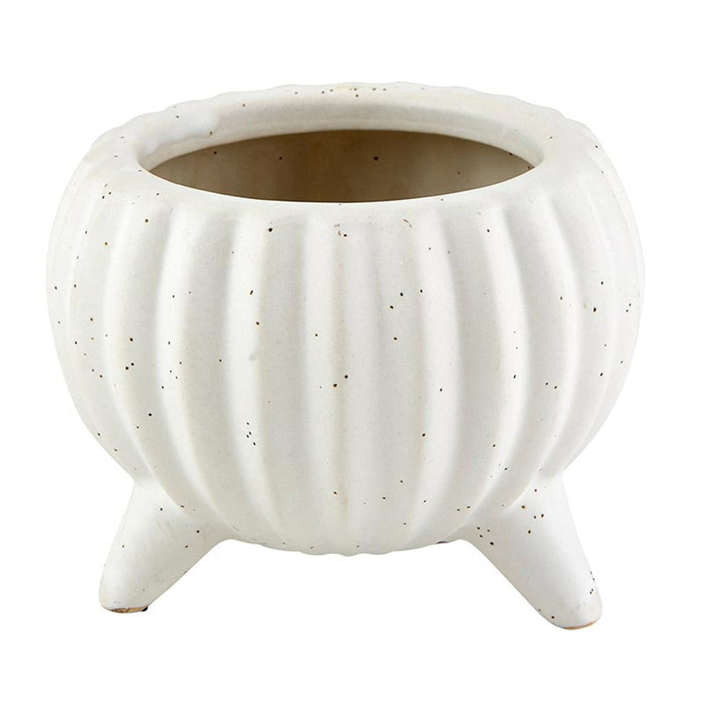Matte Dot Cream Planter with Legs | Decorative Ceramic Plant Pot | 4" x 3.5" by The Bullish Store