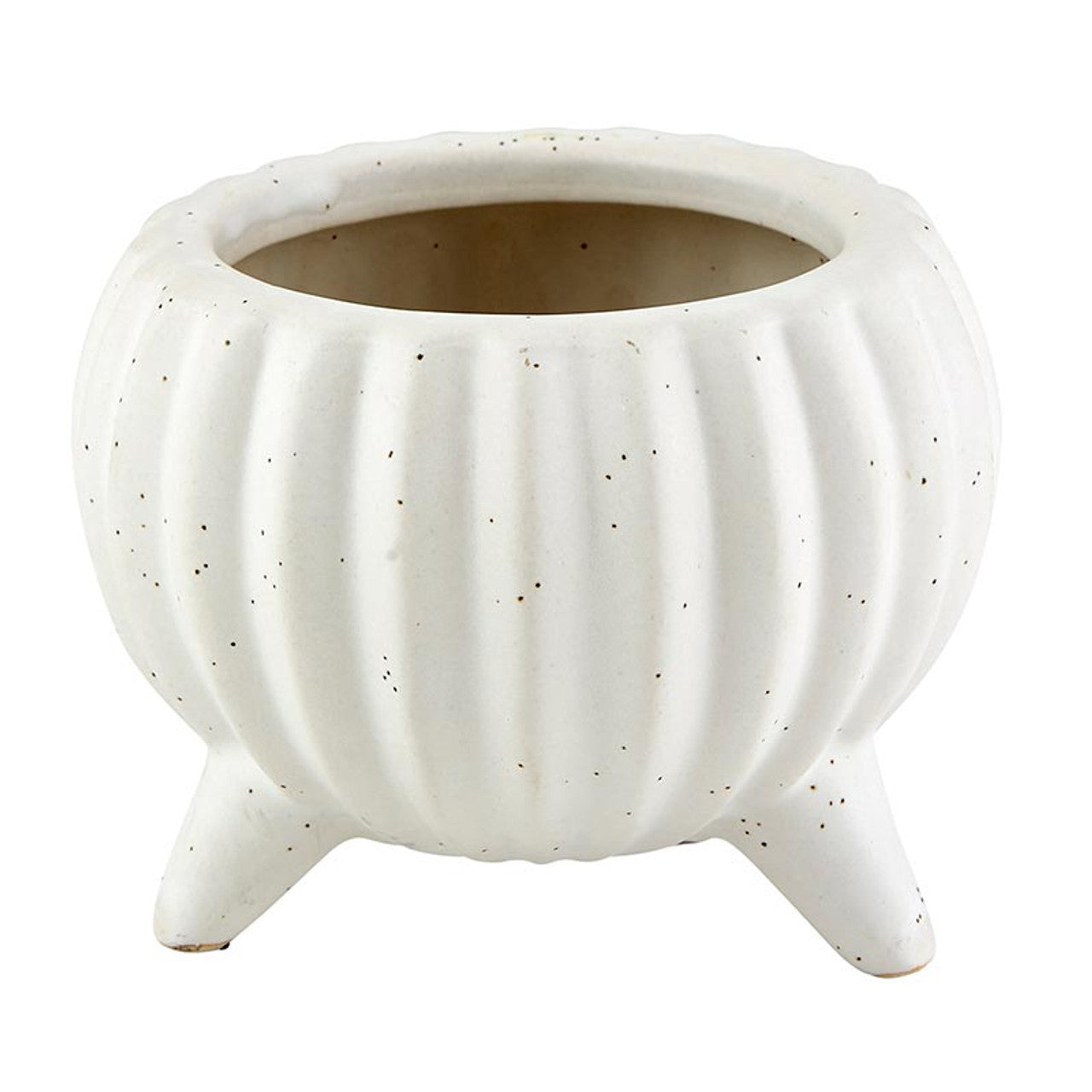 Matte Dot Cream Planter with Legs | Decorative Ceramic Plant Pot | 4" x 3.5" by The Bullish Store