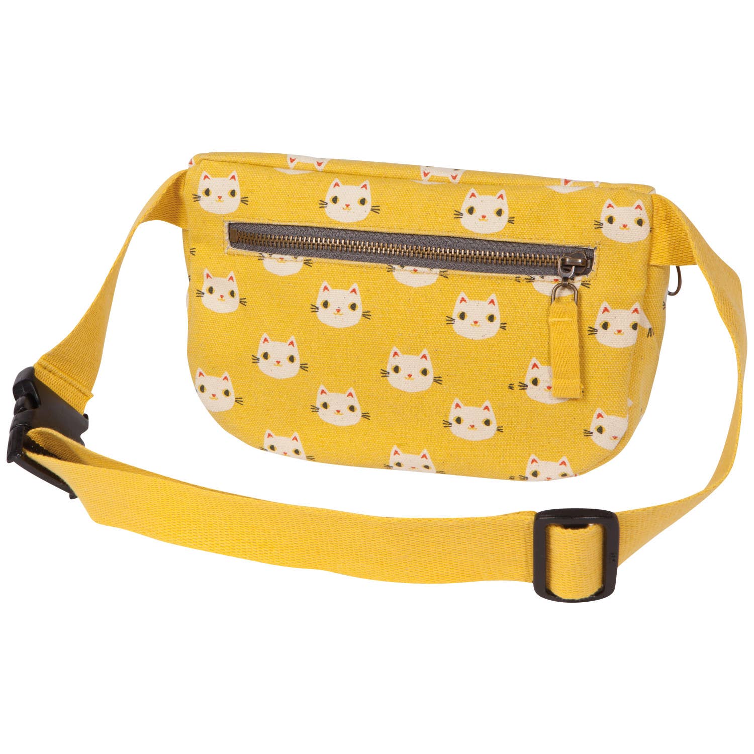 Meow Meow Cats Cotton Hip Bag Adjustable Strap | Yellow Waist Belt Fanny Pack by The Bullish Store