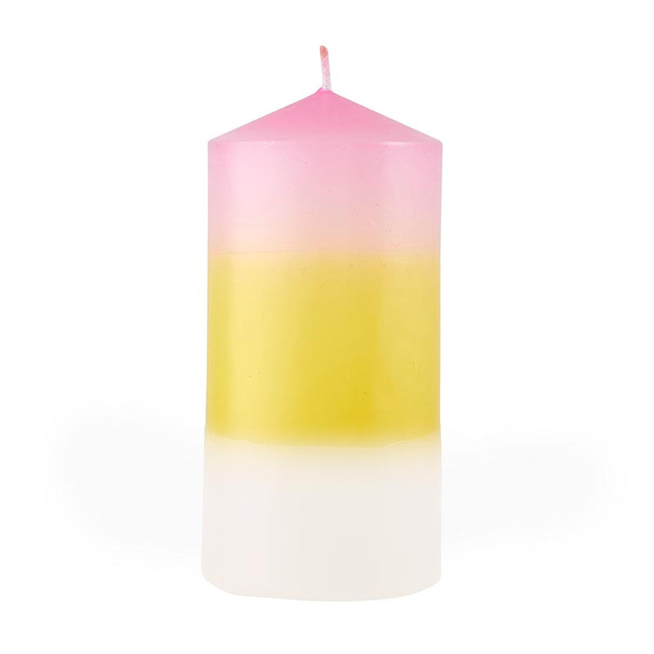 Mini Pillar Candle in Pink Orange White | Aesthetic Unscented Dinner Candle 4.75" by The Bullish Store